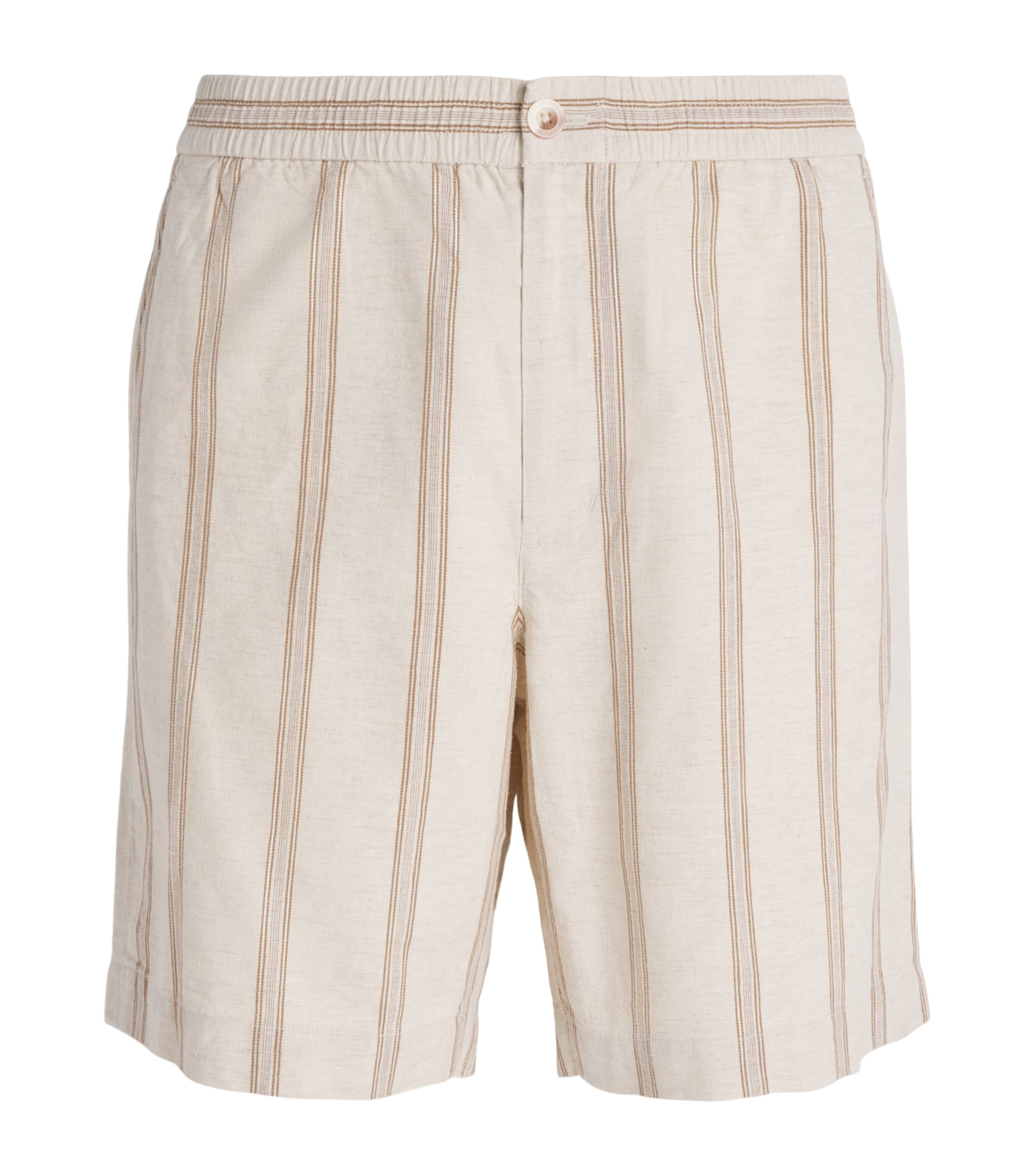 Vince Mens Cotton-Hemp Stripe Shorts Midland/smock White Image 1