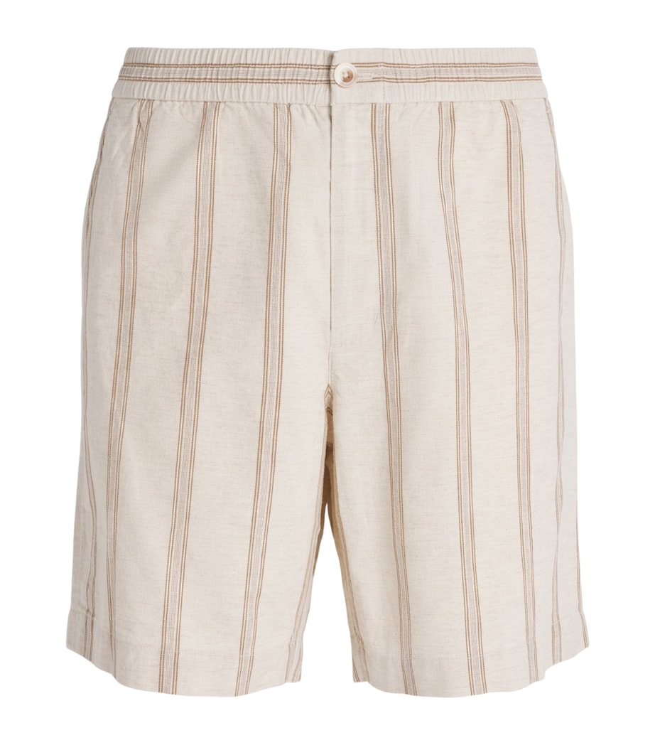 Vince Mens Cotton-Hemp Stripe Shorts Midland/smock White Image 1
