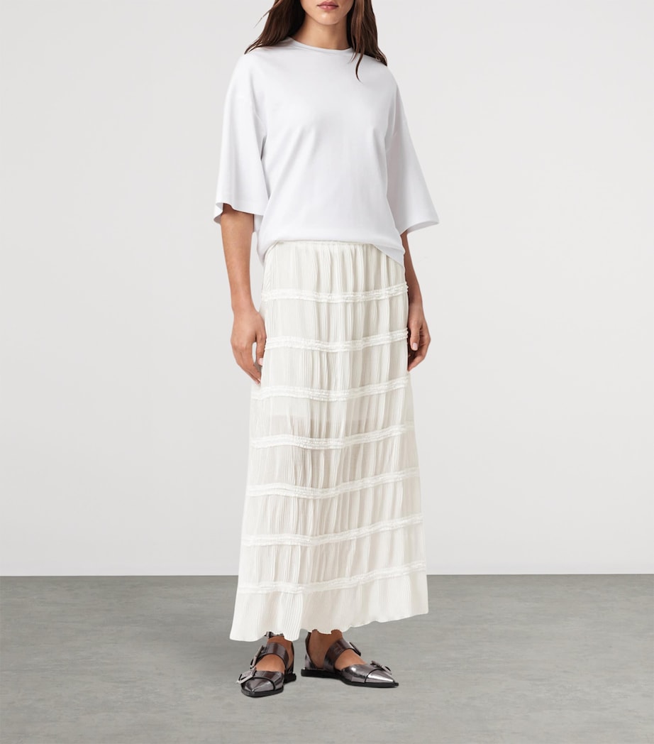 AllSaints Womens Lila Midi Skirt White Image 2
