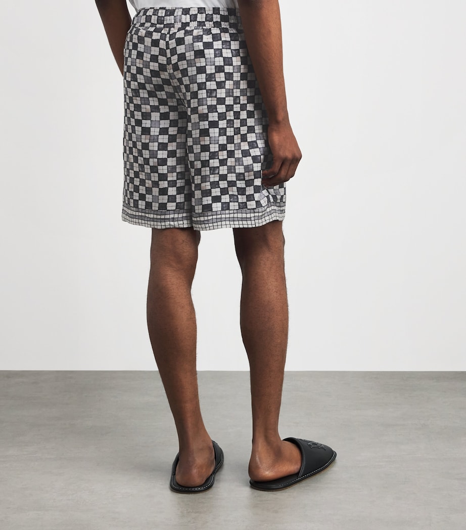 AMIRI Mens Silk Check Shorts Taupe Image 5