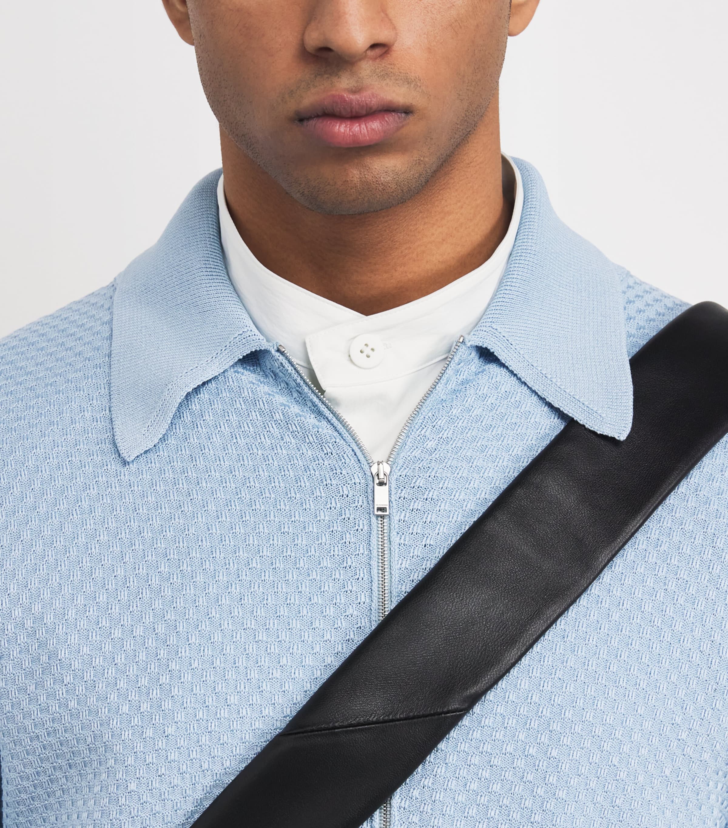 Cotton Zip-Up Sweatshirt 456 BLUE HAZE Image 6