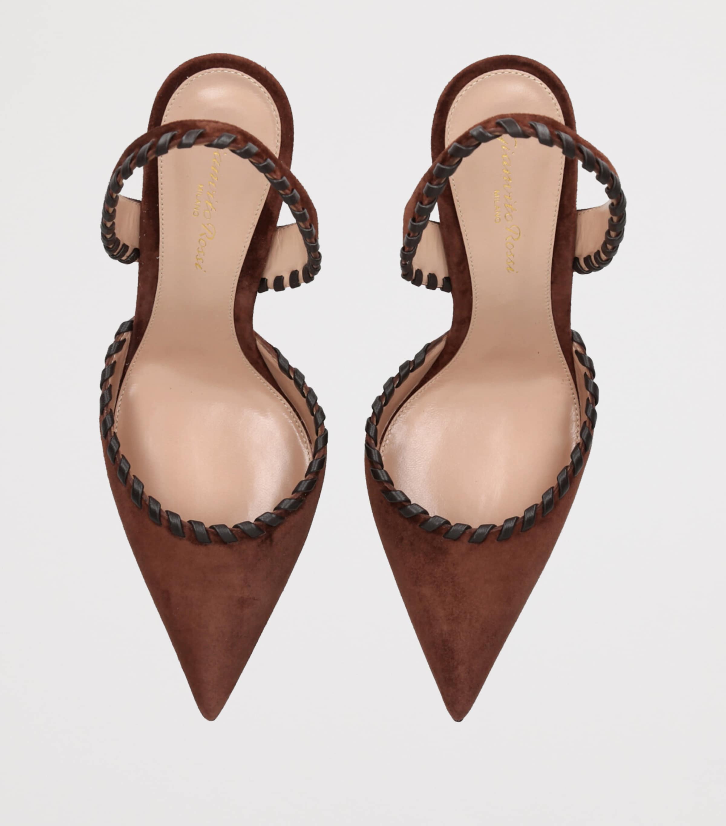 Gianvito Rossi Suede Slingback Pumps 85 Bronze Com Image 4