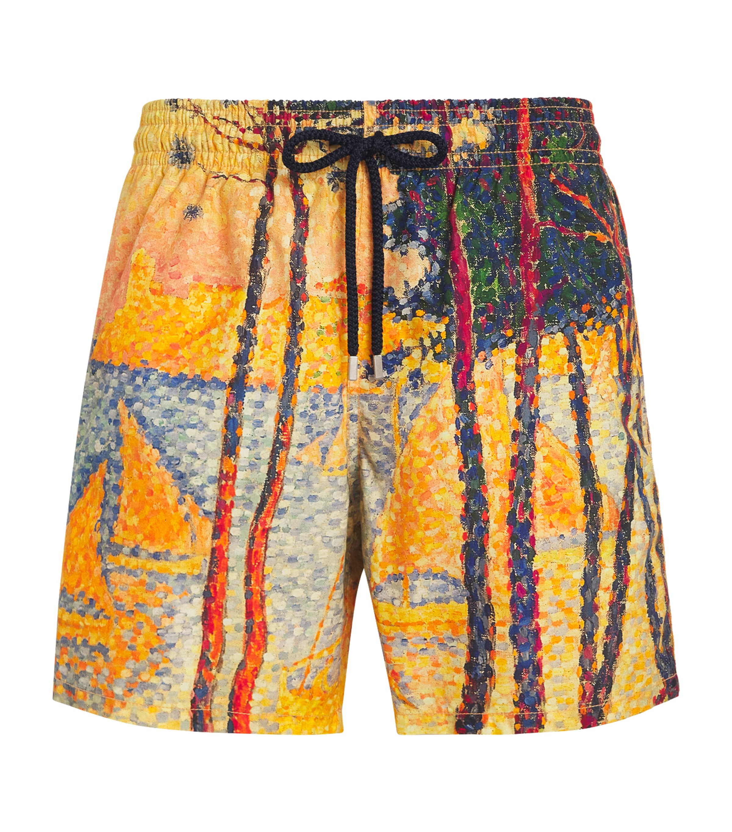 Vilebrequin X Paul Signac Printed Moorea Swim Shorts In Yellow