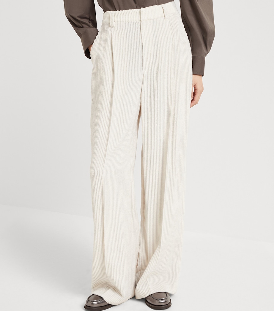 Corduroy Wide-Leg Track Trousers C4239 Image 3