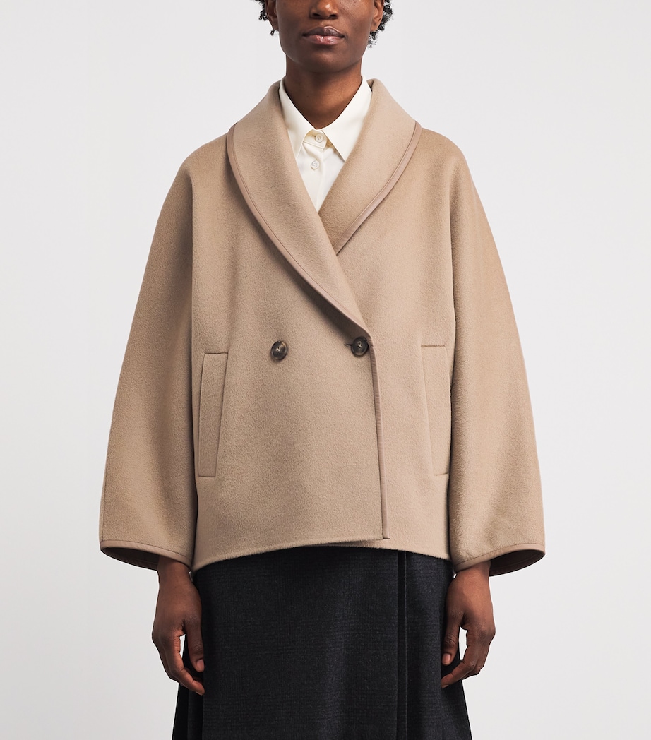 Yves Salomon Womens Wool-Cashmere Double-Breasted Pea Coat Image 4