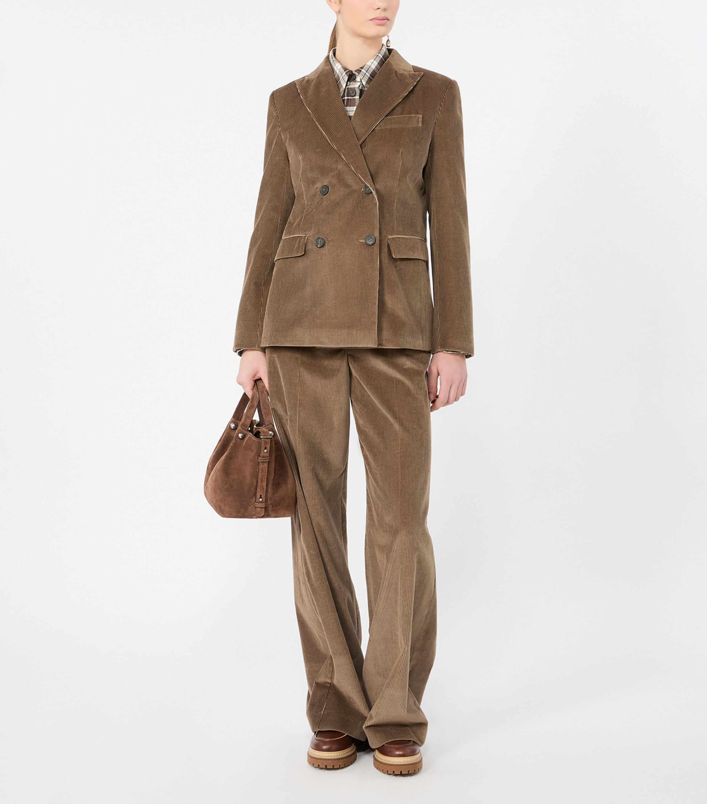 Weekend Max Mara Womens Corduroy Wide-Leg Trousers Light Brown Image 2