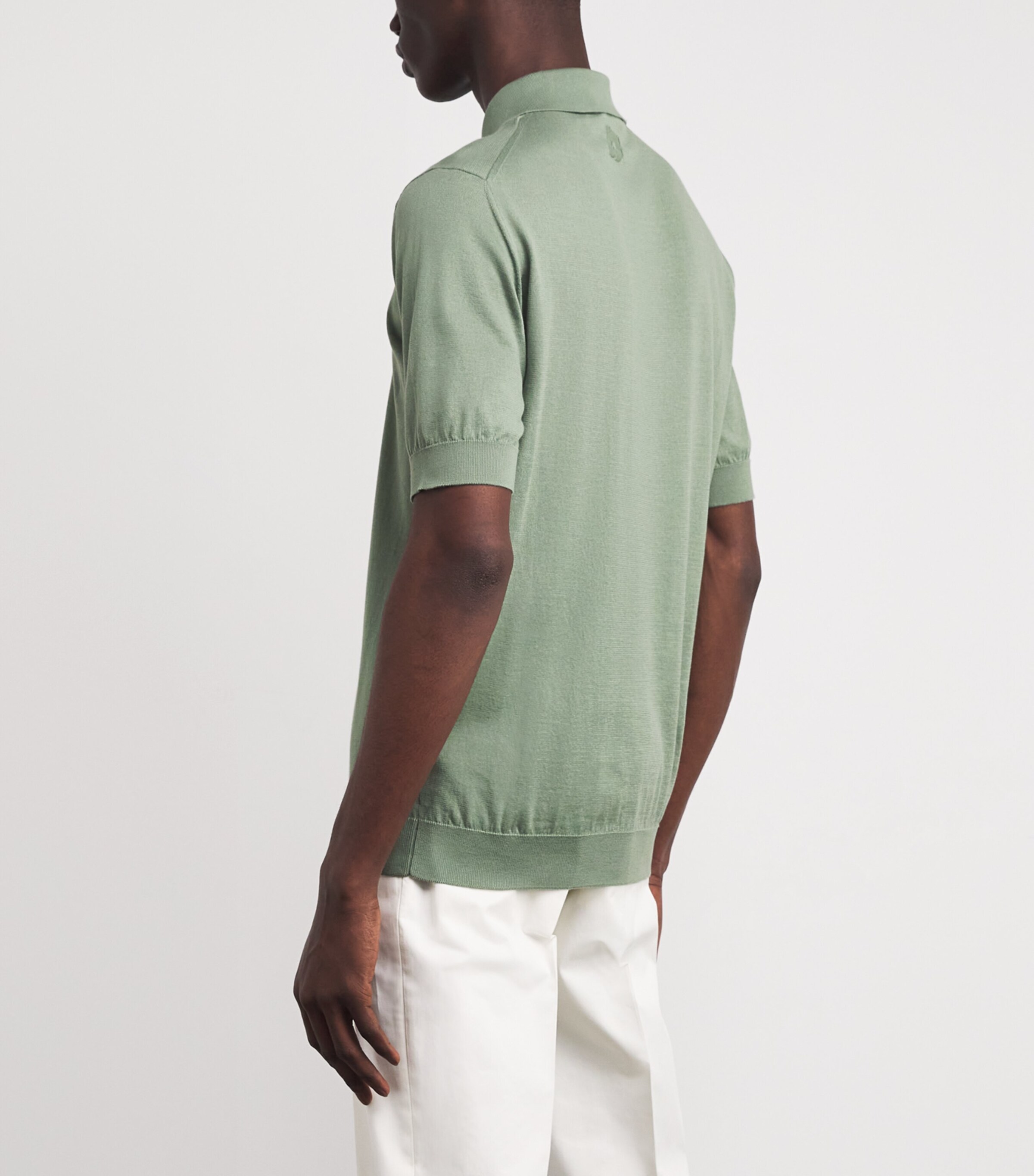 Cotton Knit Polo Shirt 510 SAGE GREEN Image 4