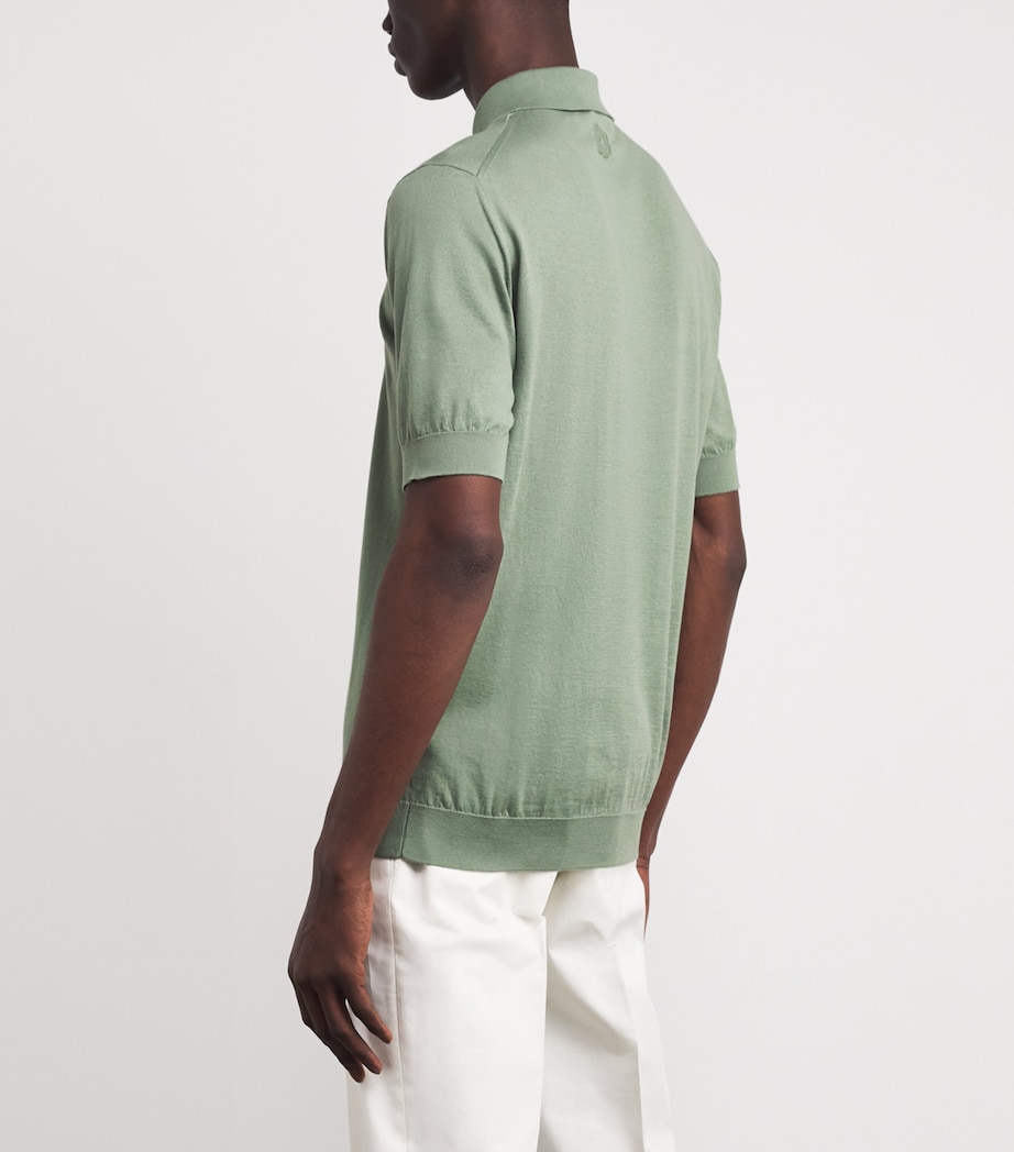 Cotton Knit Polo Shirt 510 SAGE GREEN Image 4