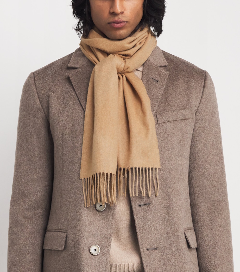 Cashmere Fringe Scarf HB4315 CAMEL Image 2