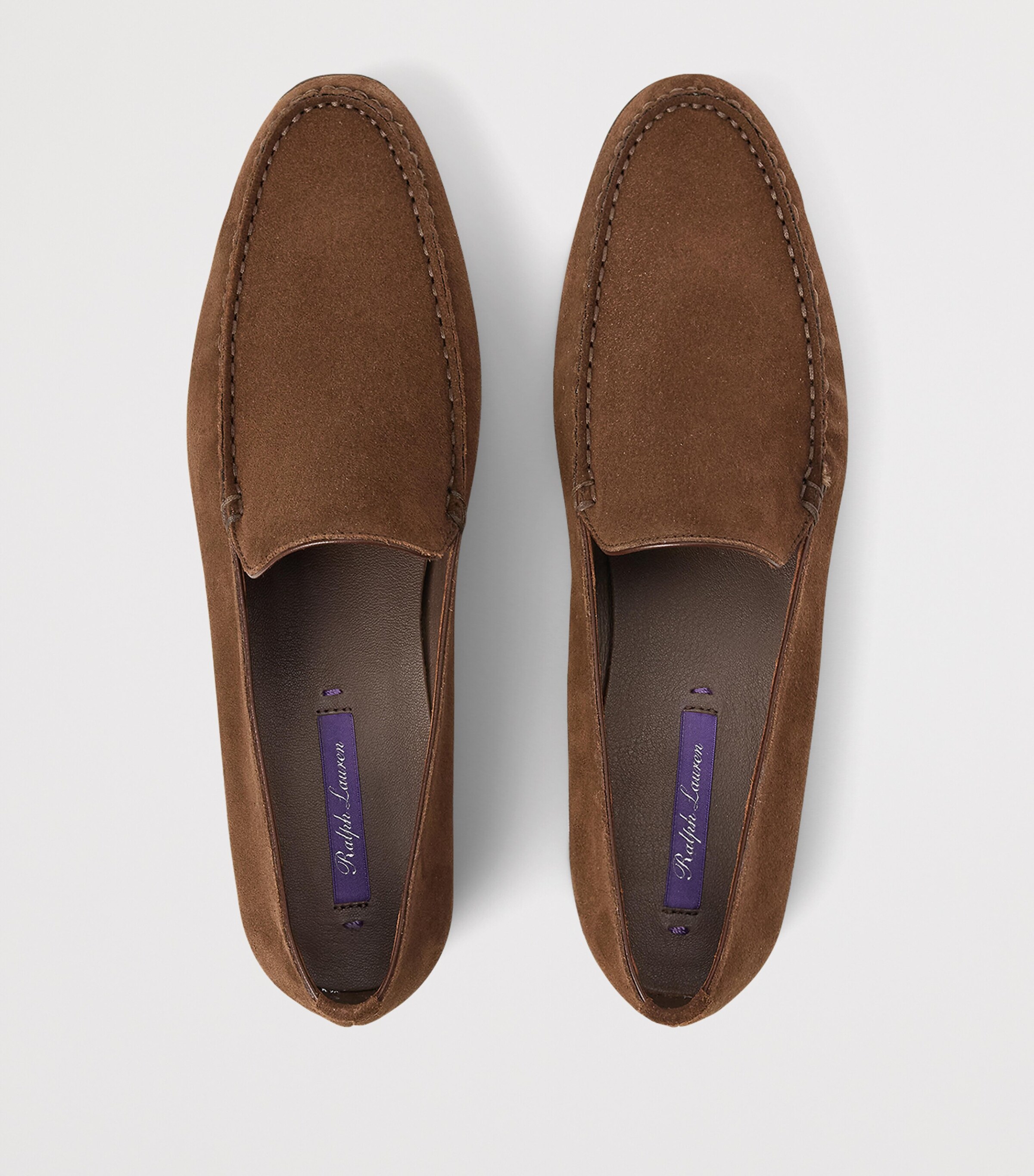 Ralph Lauren Collection Suede Darcey Loafers Luggage Brown Image 4