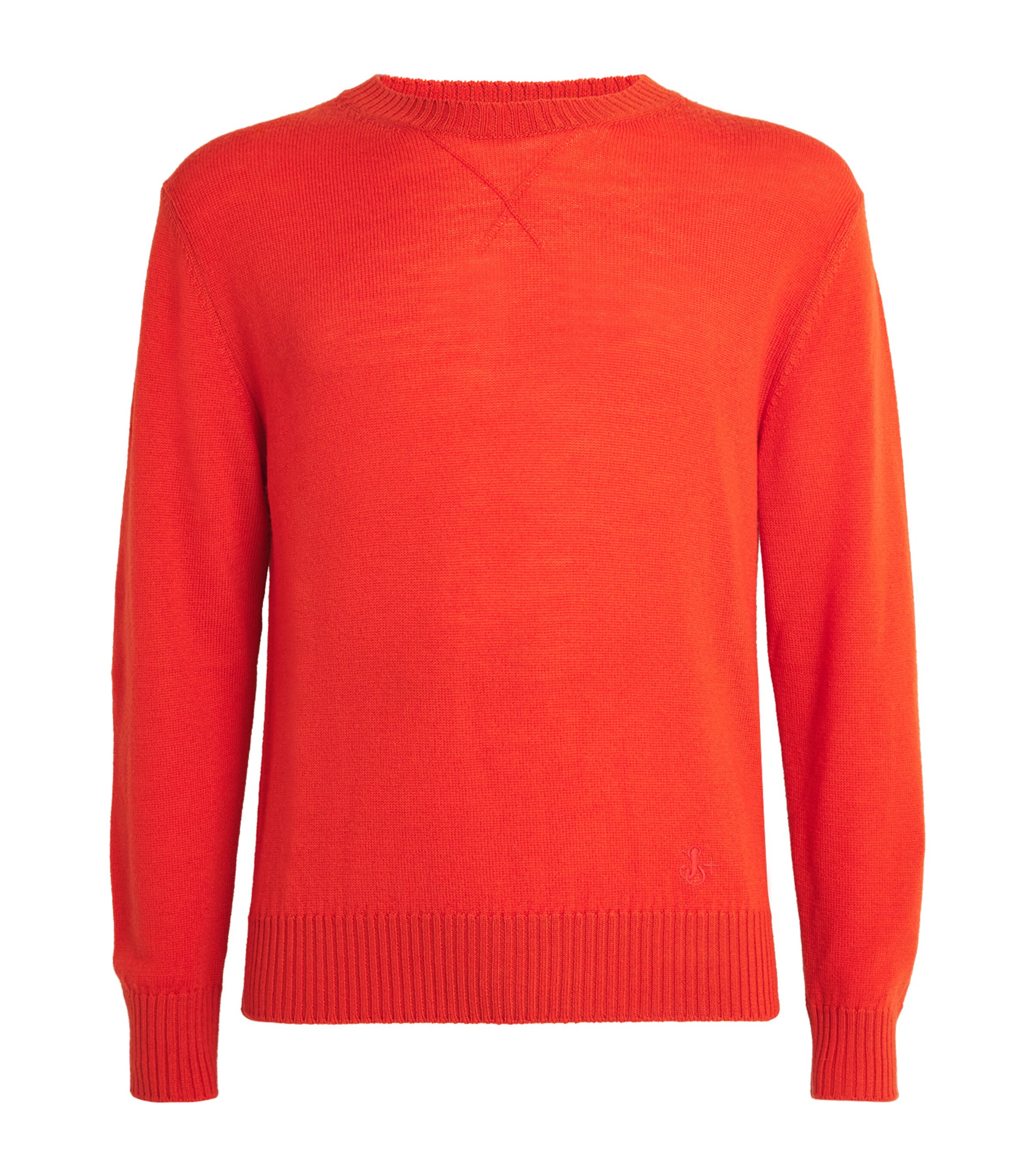 Jil Sander Mens Virgin Wool Crew-Neck Sweater Poppy Image 1