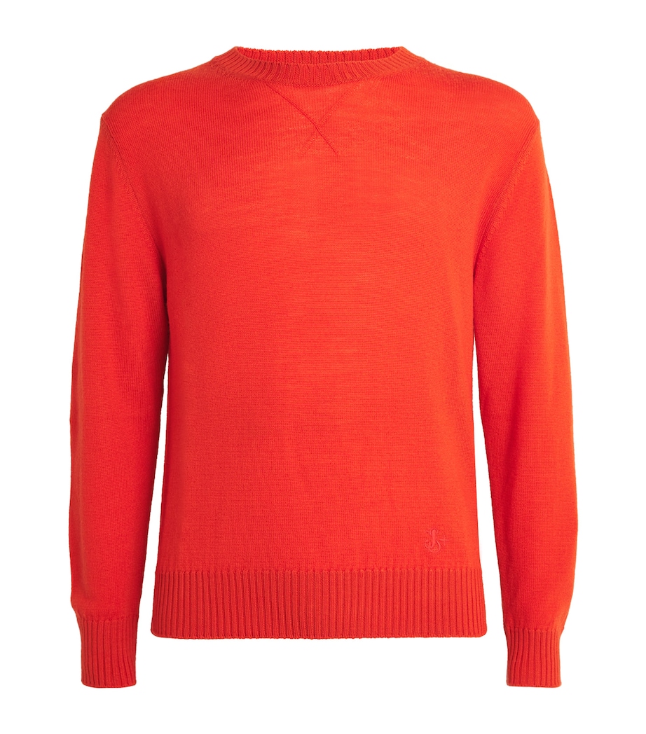 Jil Sander Mens Virgin Wool Crew-Neck Sweater Poppy Image 1