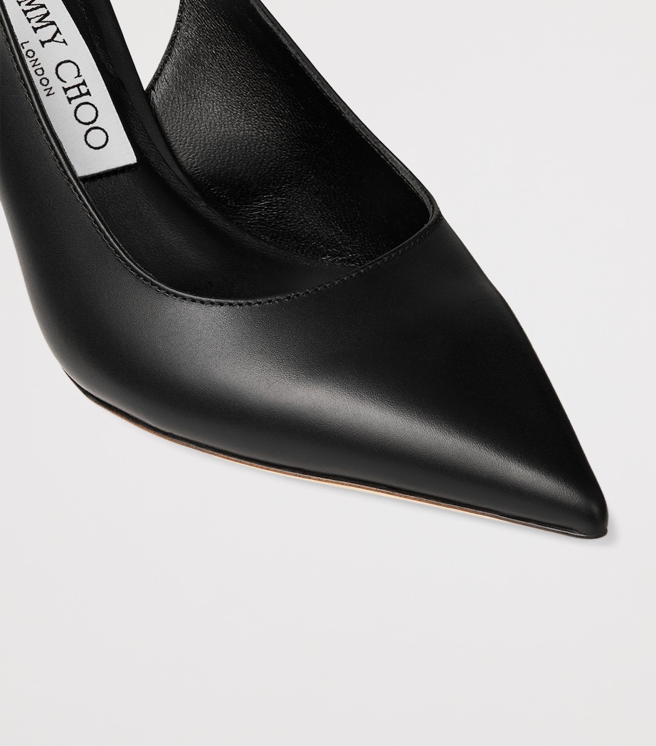 Jimmy Choo Womens Love 85 Leather Slingback Pumps Black Image 6
