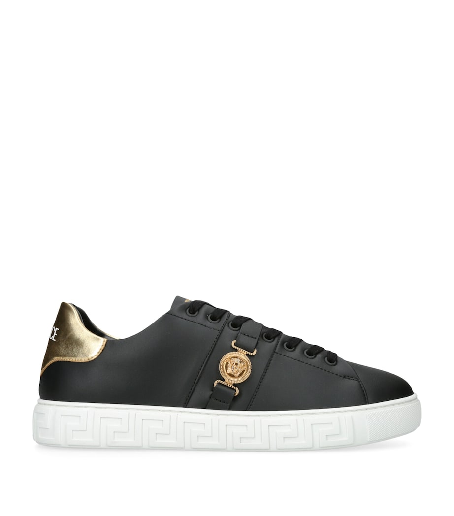 Leather Greca Medusa Sneakers BLACK/COMB Image 1