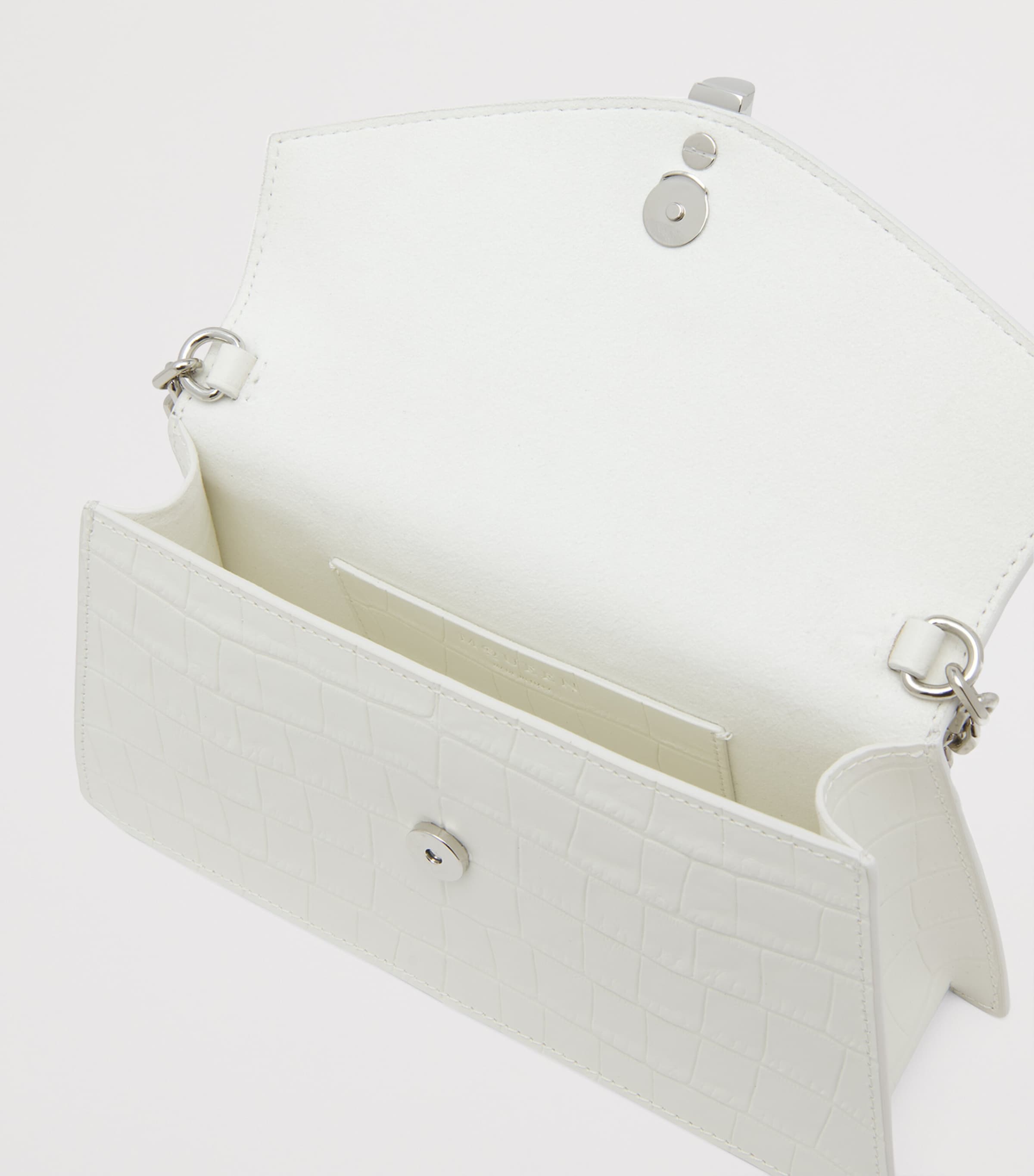 McQueen Mini Croc-Embossed Skull Shoulder Bag Image 6