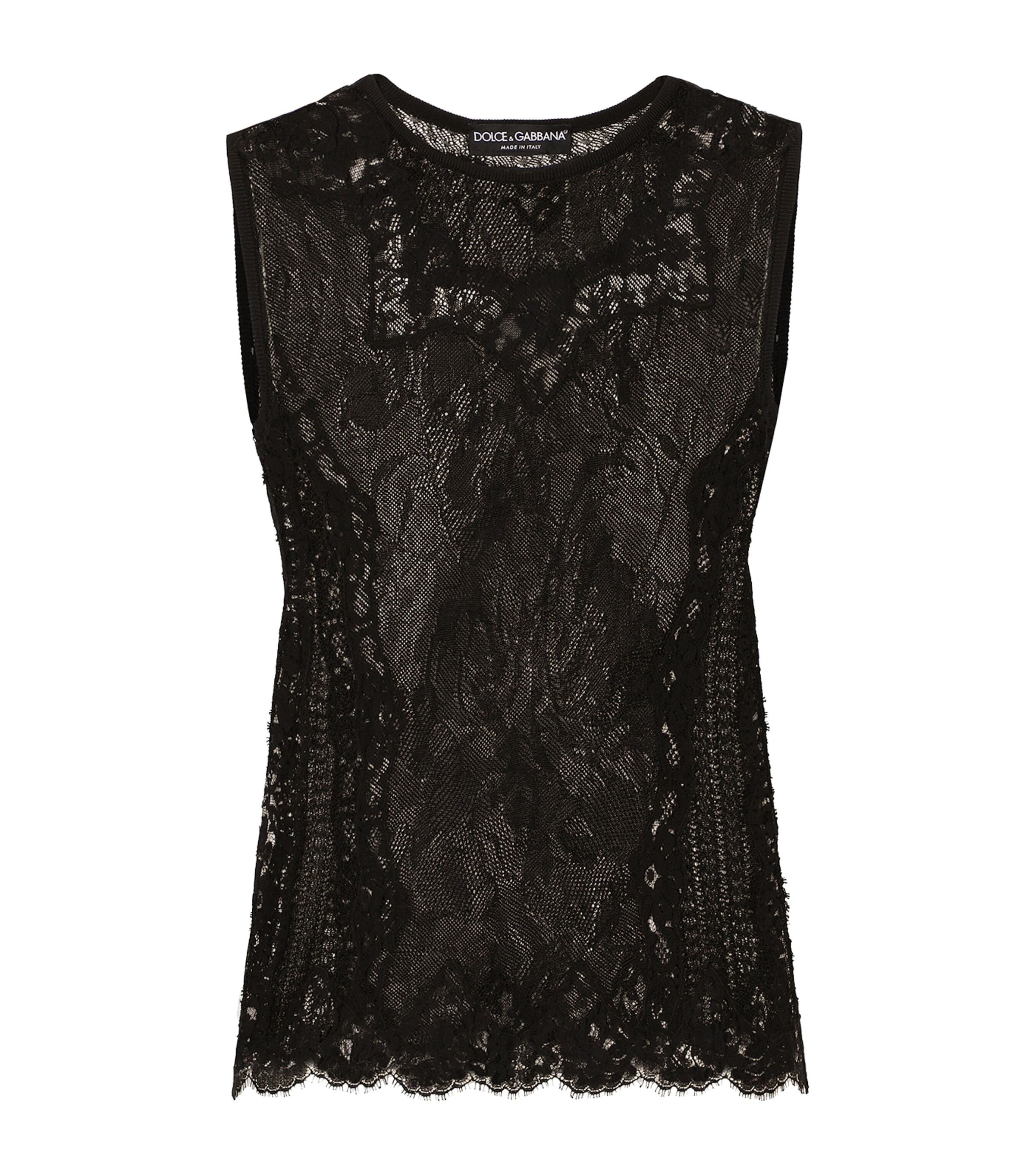 Dolce & Gabbana Knitted Lace Tank Top