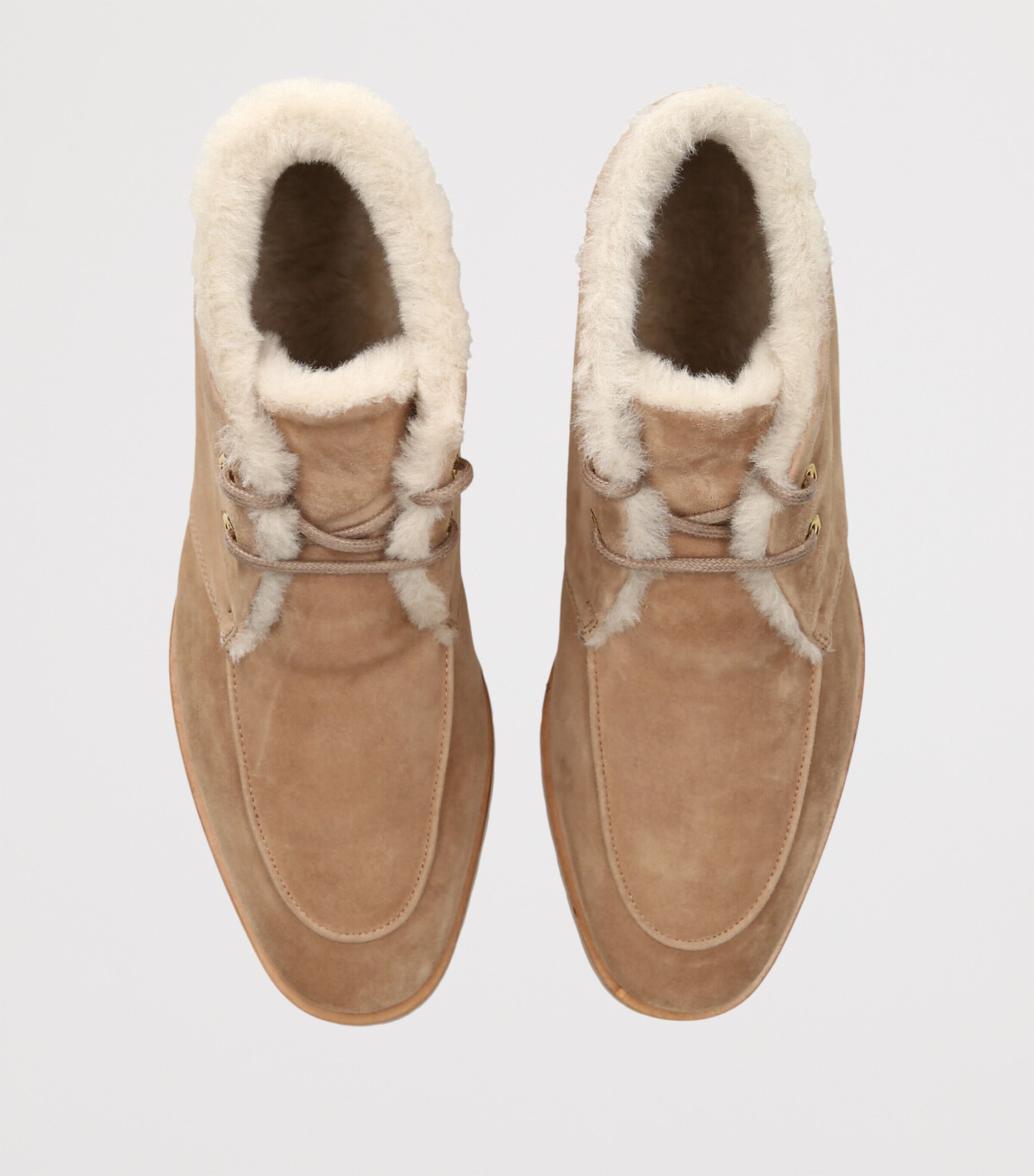 Suede Shearling-Lined Boots BEIGE Image 4