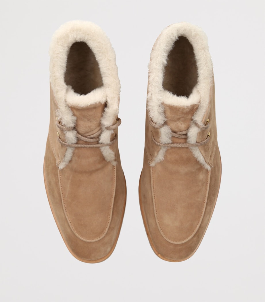 Suede Shearling-Lined Boots BEIGE Image 4