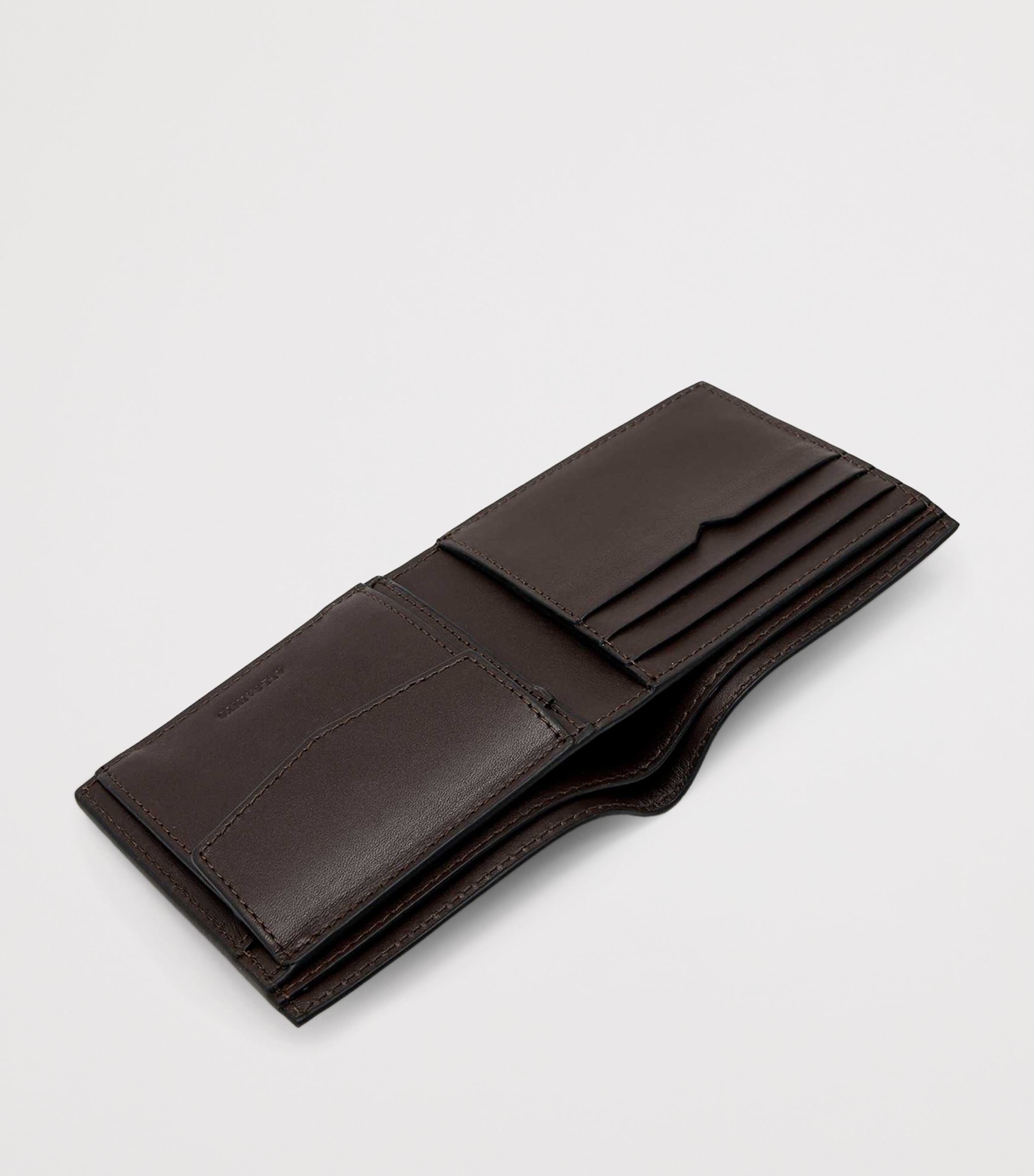 AllSaints Calfskin Delph Bifold Wallet Bitter Brown Image 4