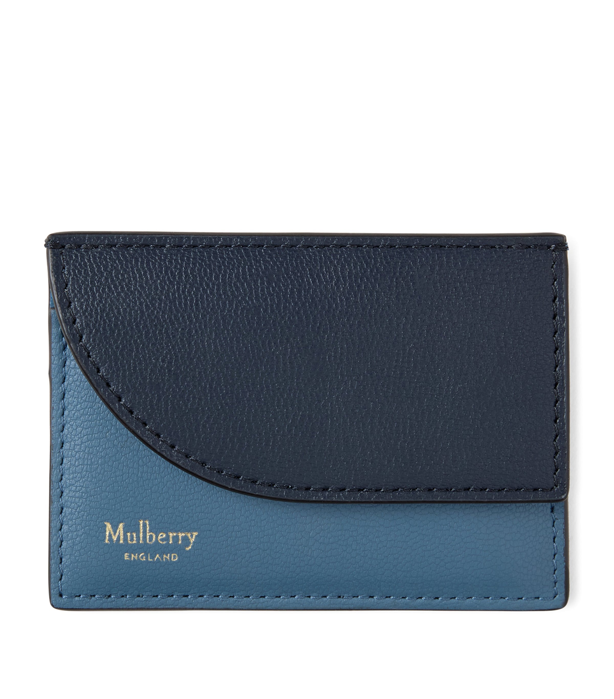 Mulberry Leather Compact Card Holder In Blue