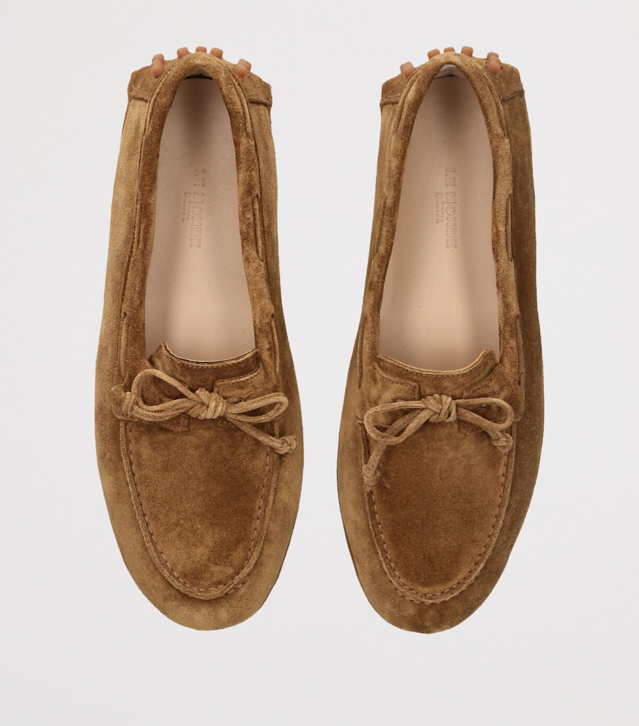 Suede Moccasin Driver Shoes TAUPE Image 4