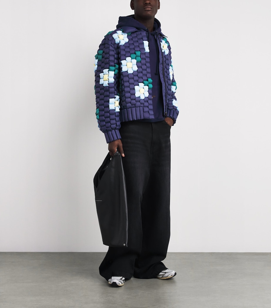 3D Down-Filled Floral Puffer Jacket NAVY BLUE Image 2