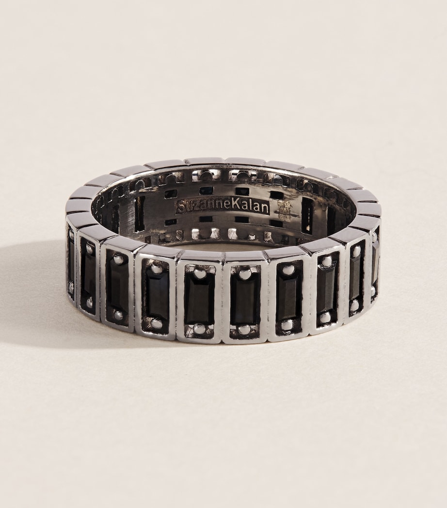 Suzanne Kalan White Gold Inlay Sapphire Eternity Ring Br/wg/bs Image 1