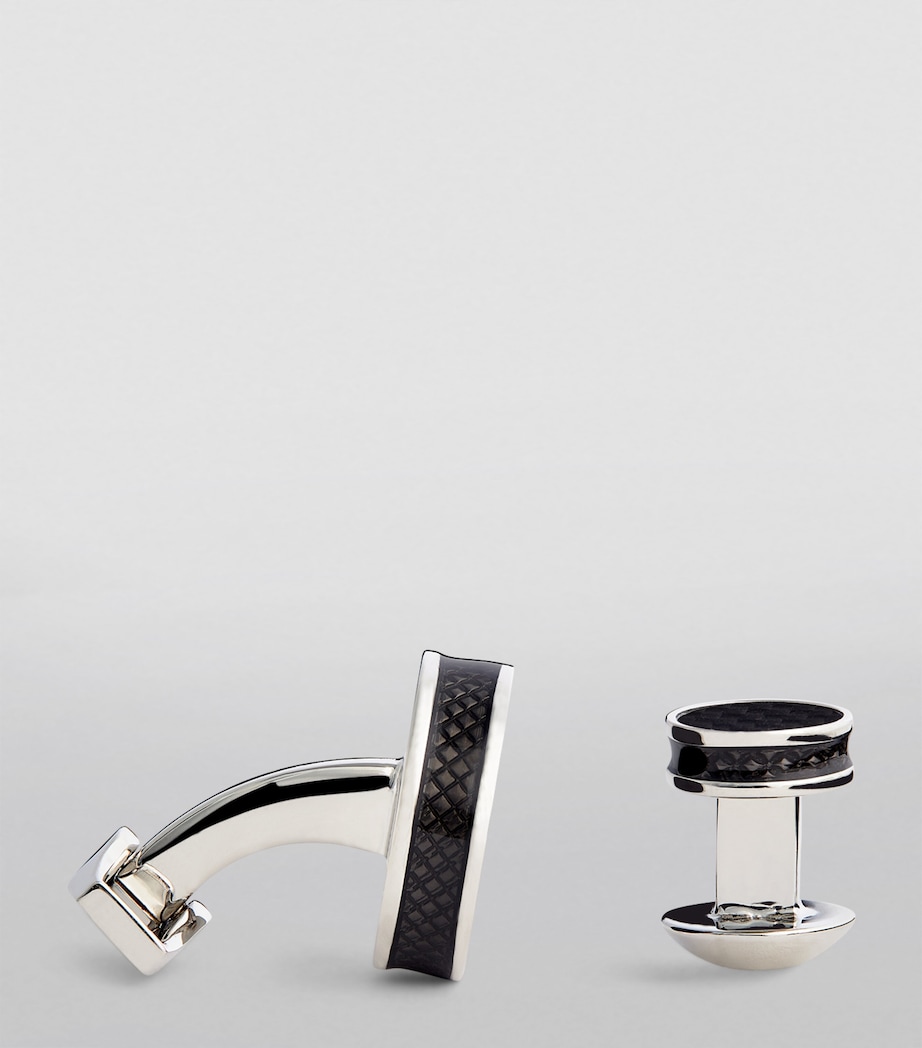 Tateossian Disc Cufflink Set Black Image 3