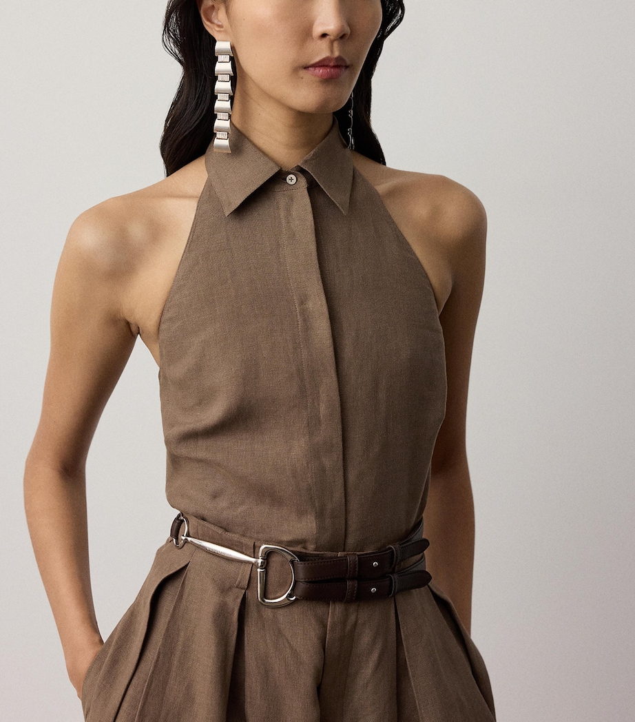 Ralph Lauren Collection Womens Linen Eldred Sleeveless Top Portobello Image 4