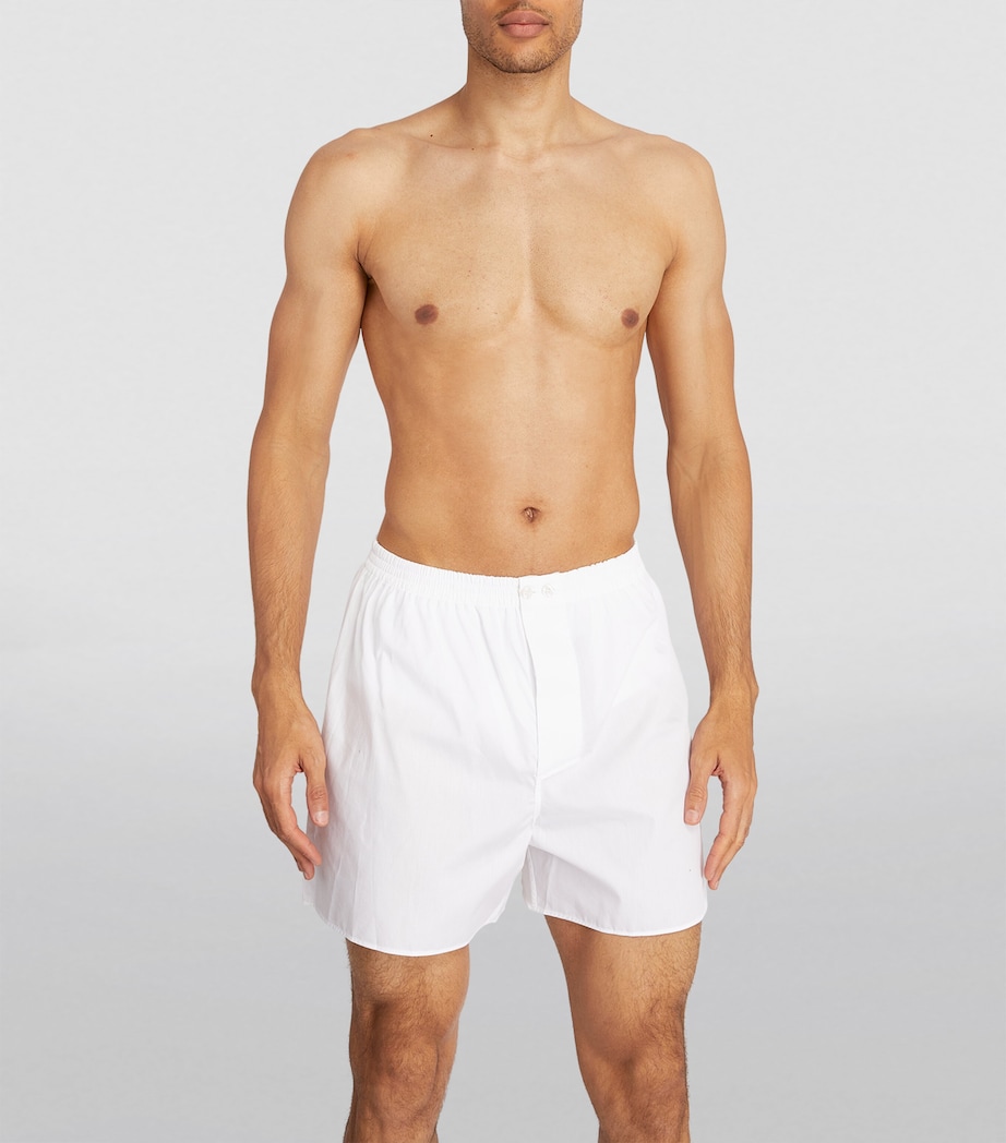 Cotton Woven Boxers 001 WHITE Image 2