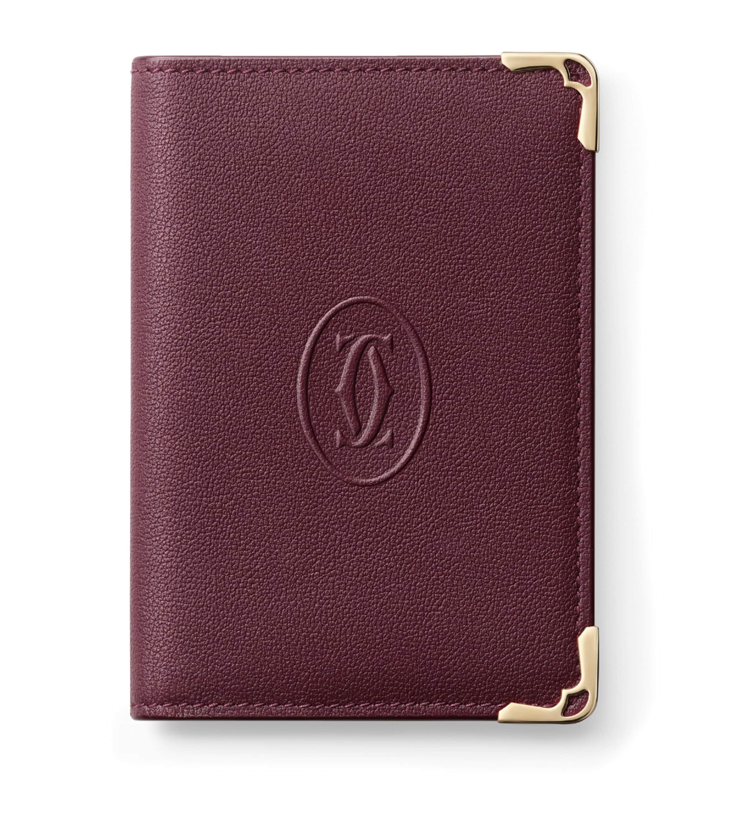 Cartier Leather Must Business Card Holder Burgundy Image 1