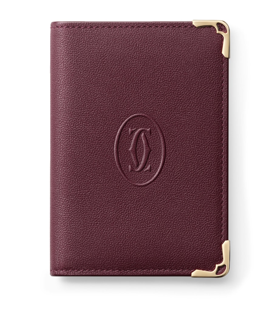 Cartier Leather Must Business Card Holder Burgundy Image 1