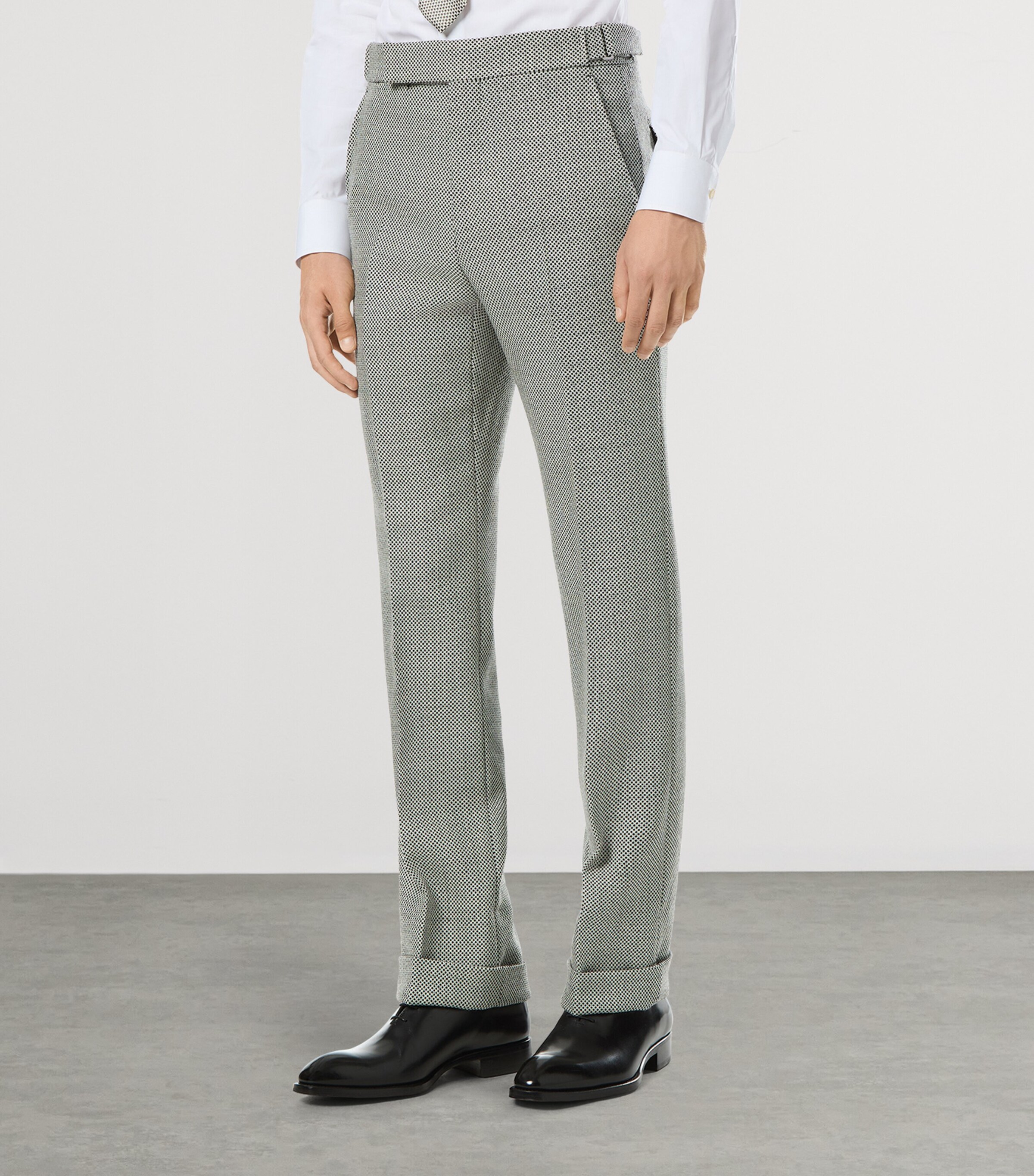 Wool Jacquard Tailored Trousers WNH Image 2