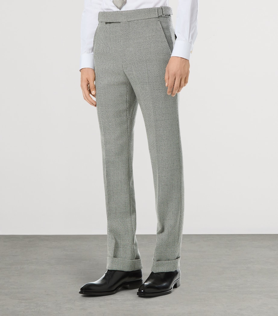 Wool Jacquard Tailored Trousers WNH Image 2