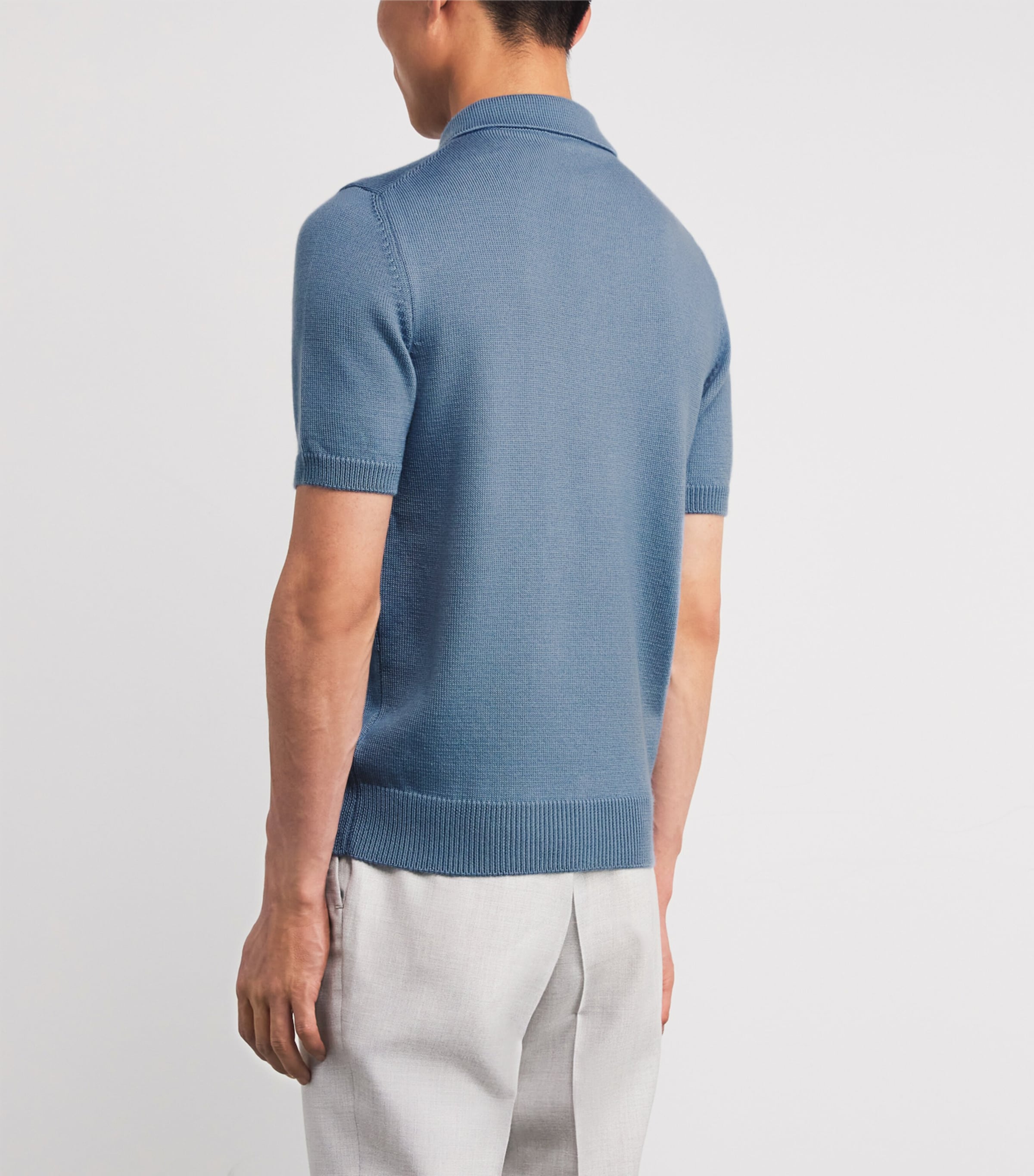 Cashmere-Silk Knit Polo Shirt 680 Image 4