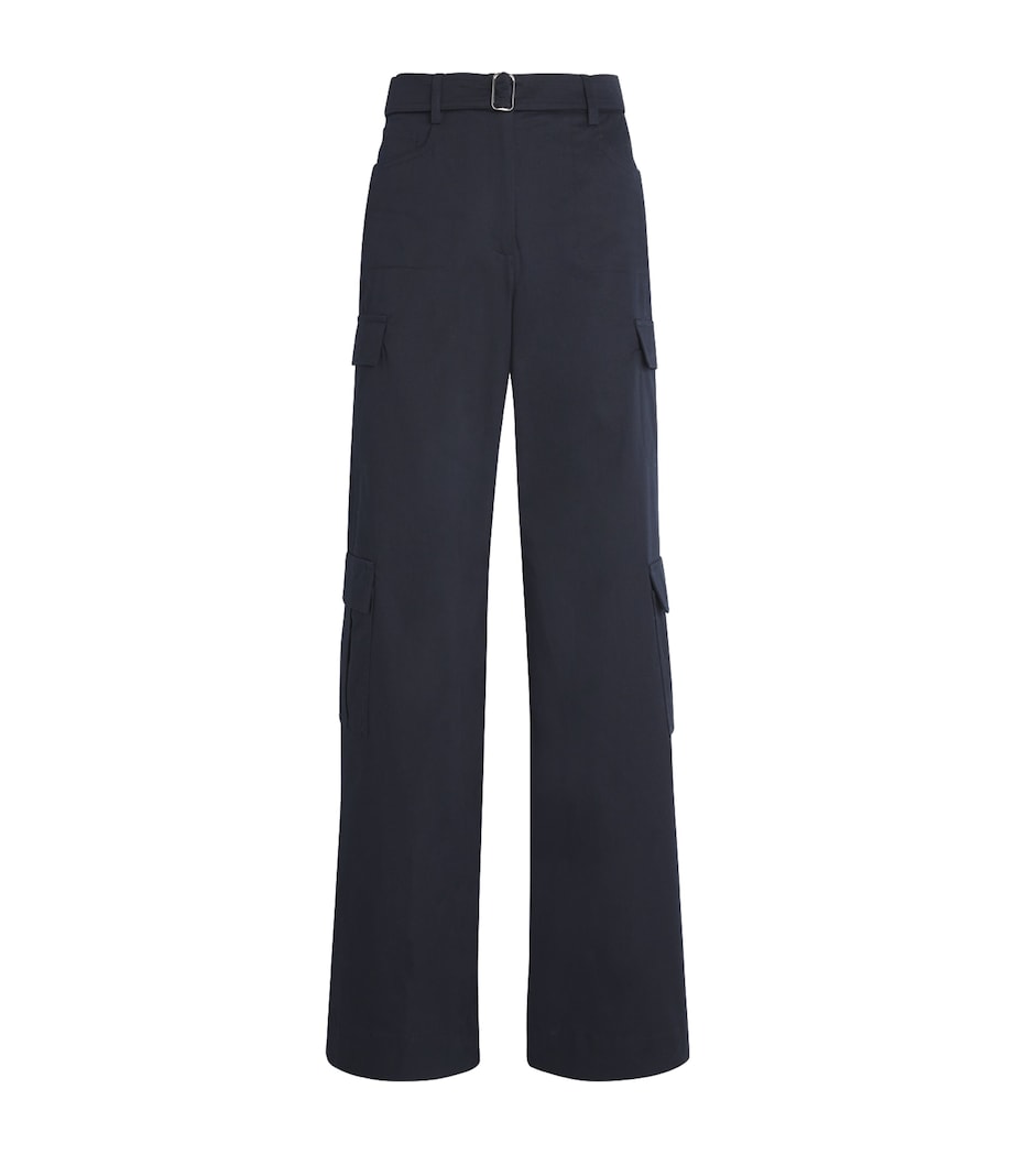 Cotton Gabardine Cargo Trousers NAVY Image 1