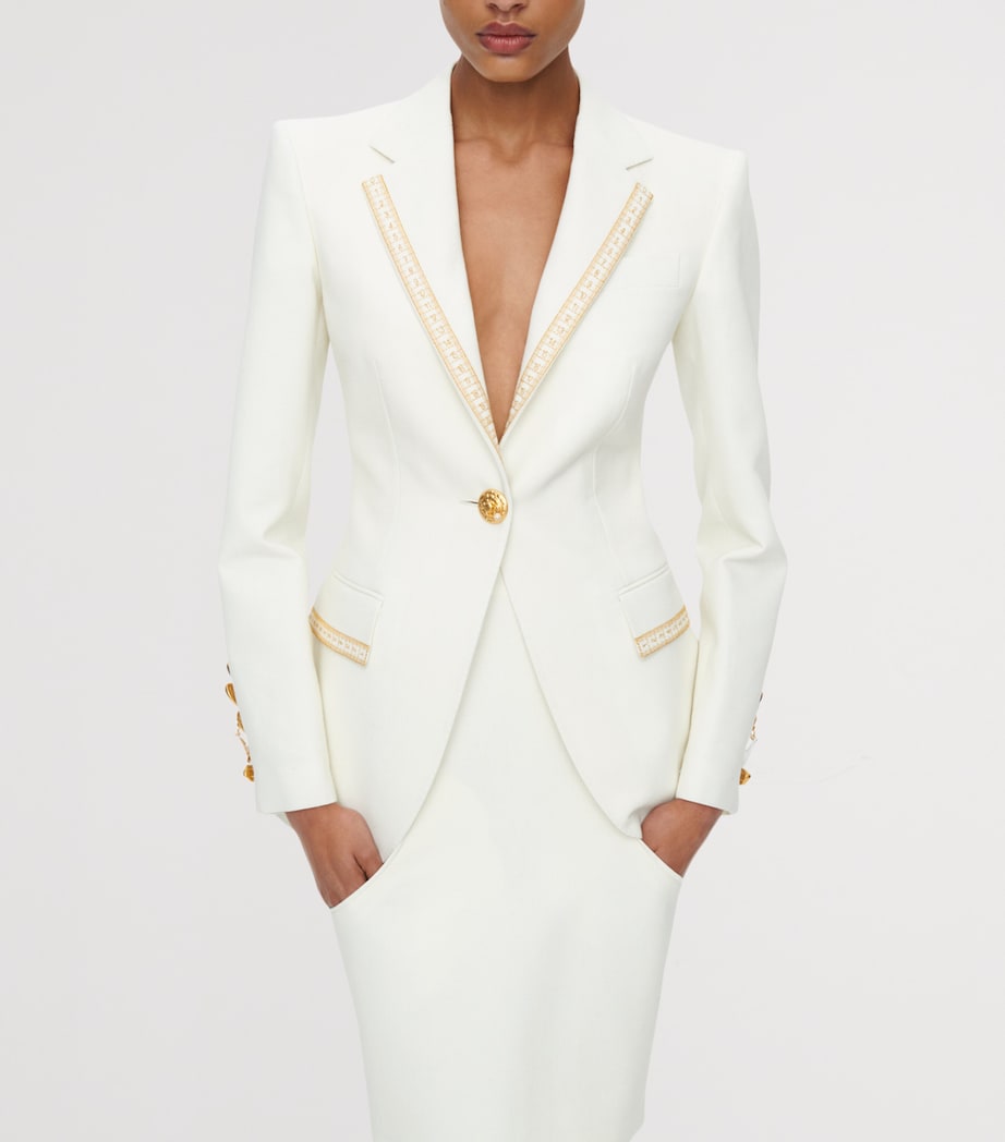 Schiaparelli Womens Measuring Tape Jacket White Image 3