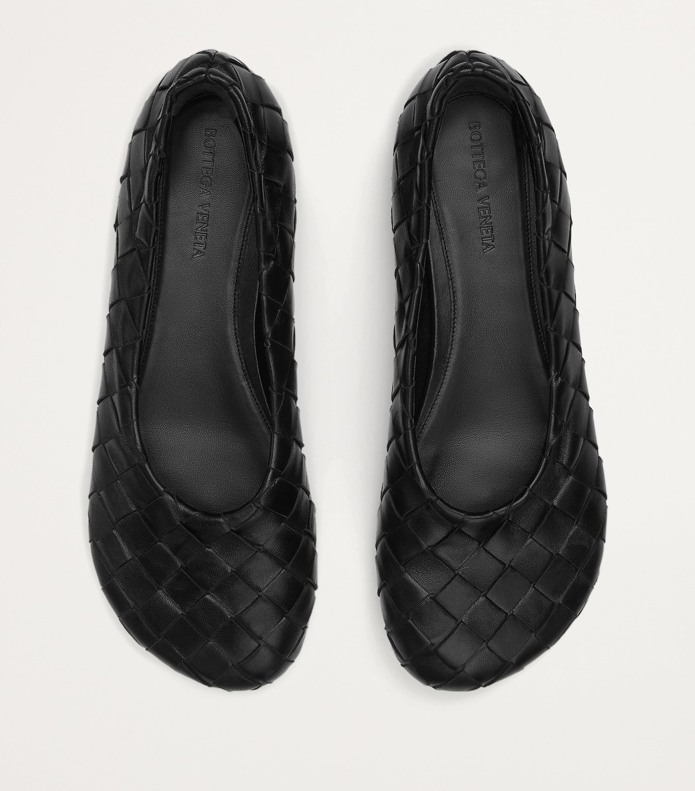 Bottega Veneta Leather Intrecciato Ballet Flats | Harrods US