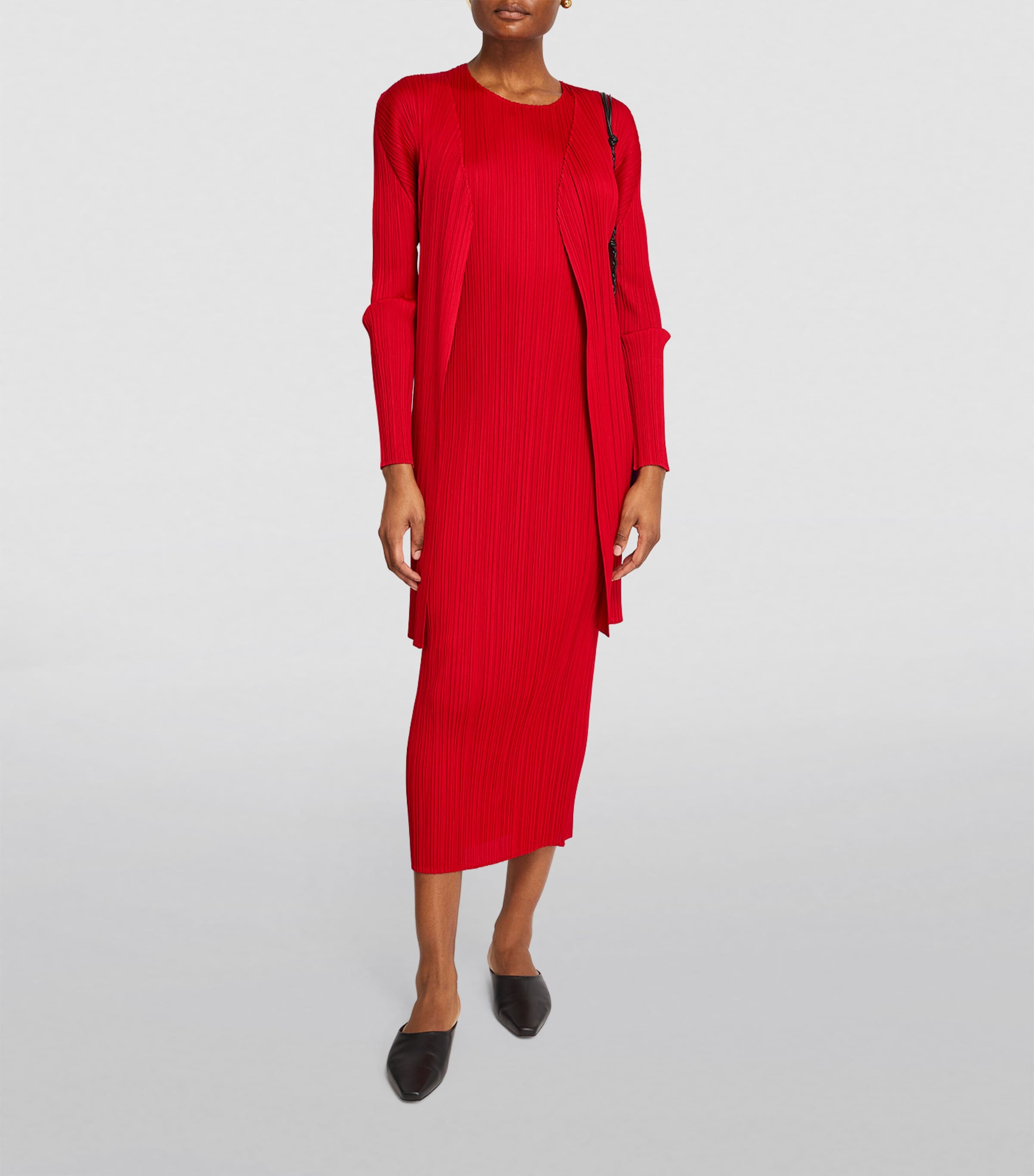 Pleats Please Issey Miyake Basics Long Cardigan Image 2