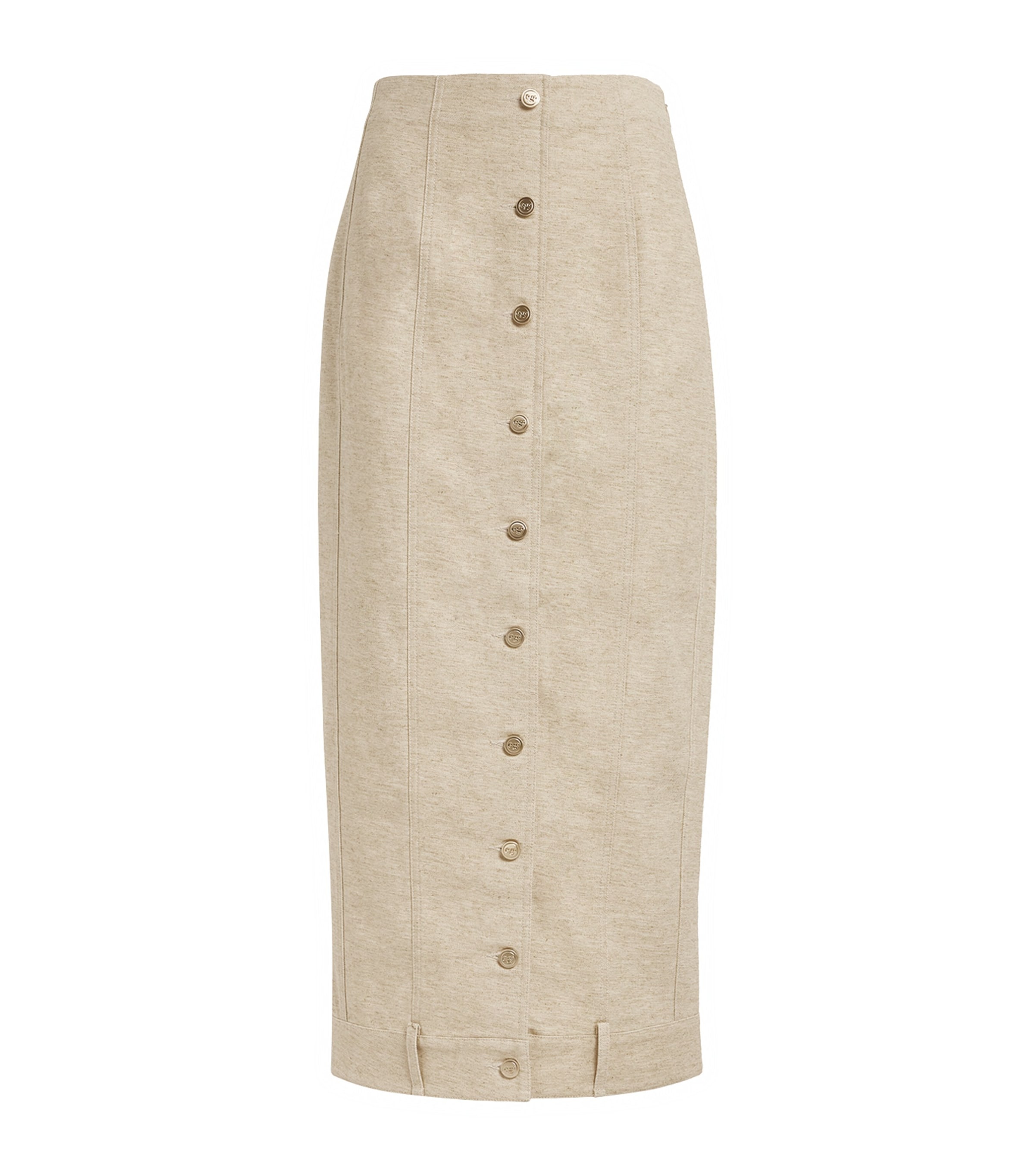 Shop Cult Gaia Cotton-linen Lua Inverted Midi Skirt In Beige