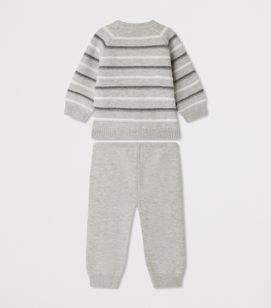Wool-Cotton Justio Cardigan and Leggings Set (1-18 Months) GRIS CLAIR Image 2