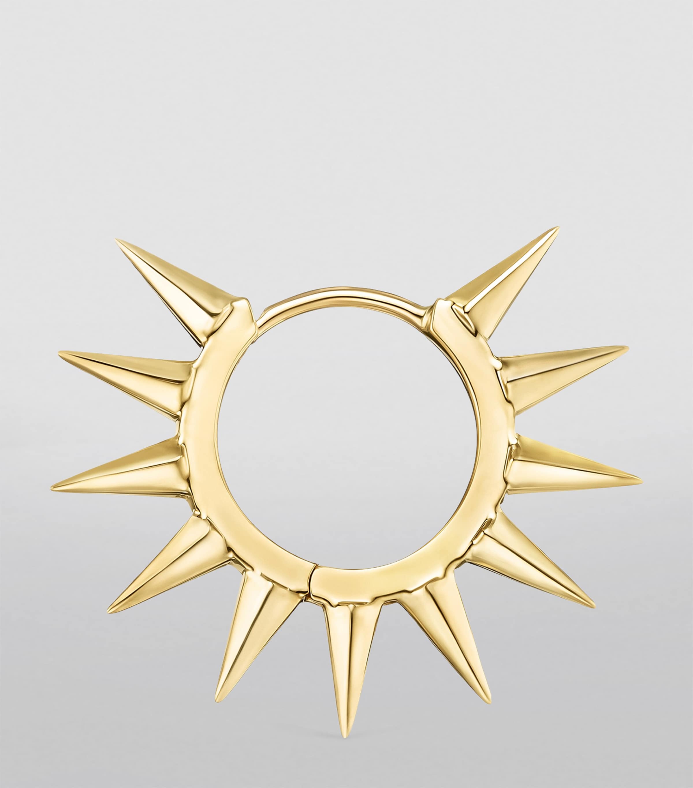 Yellow Gold Metal Mohawk Hoop Earring (8mm) YELLOW GOLD Image 2