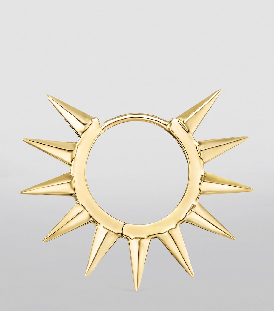 Yellow Gold Metal Mohawk Hoop Earring (8mm) YELLOW GOLD Image 2