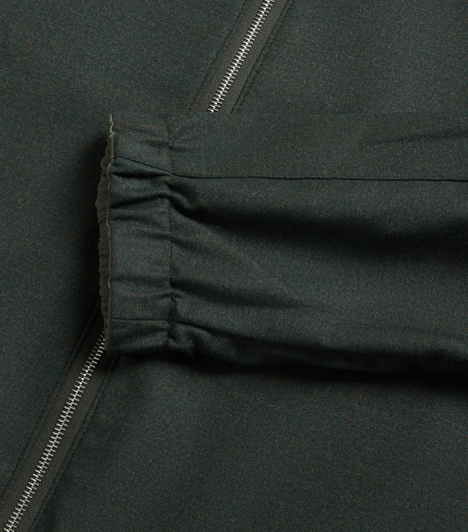 Marco Pescarolo Mens Wool-Cashmere Reversible Bomber Jacket Green Image 4
