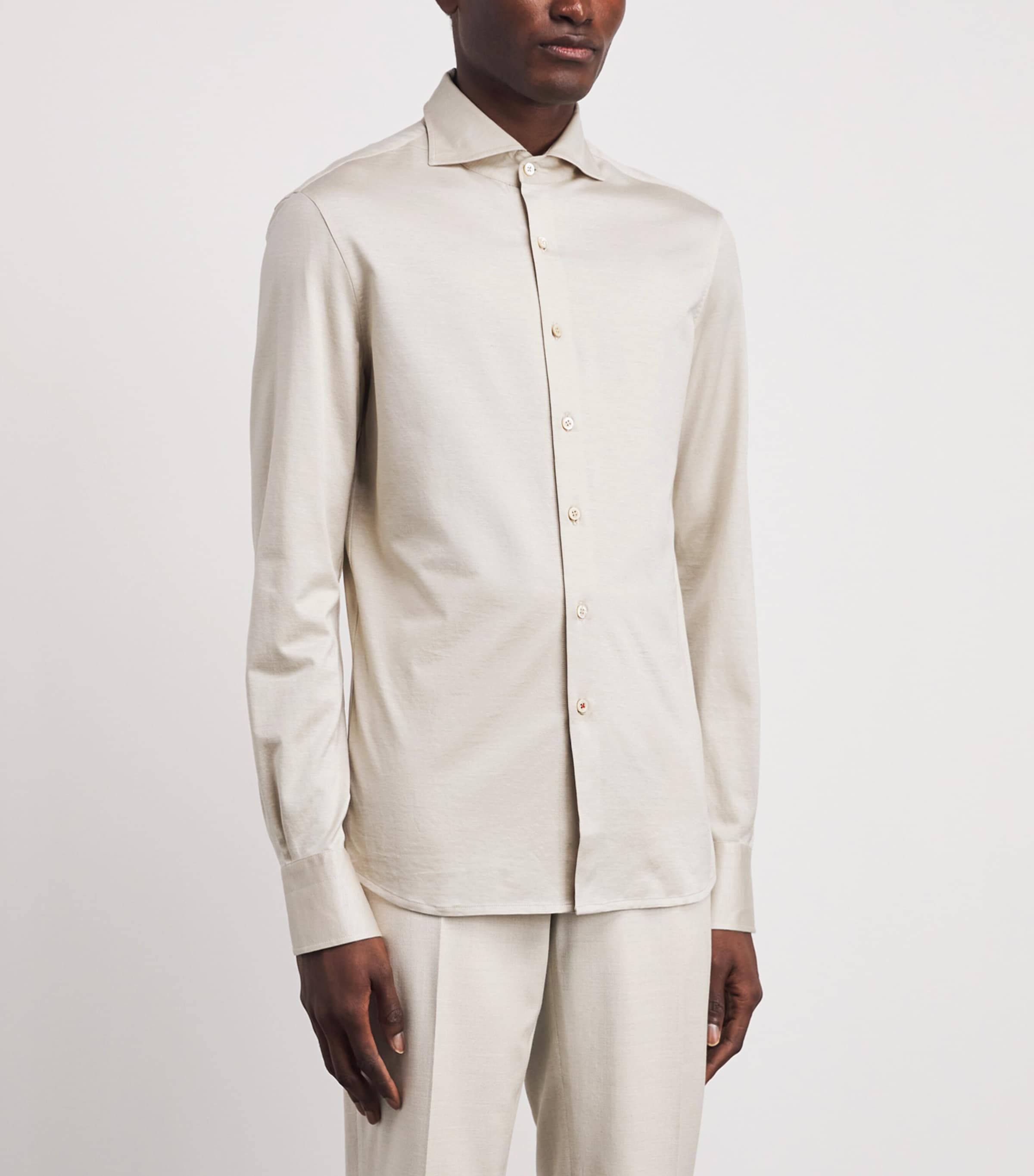 Isaia Mens Cotton Jersey Shirt Image 4