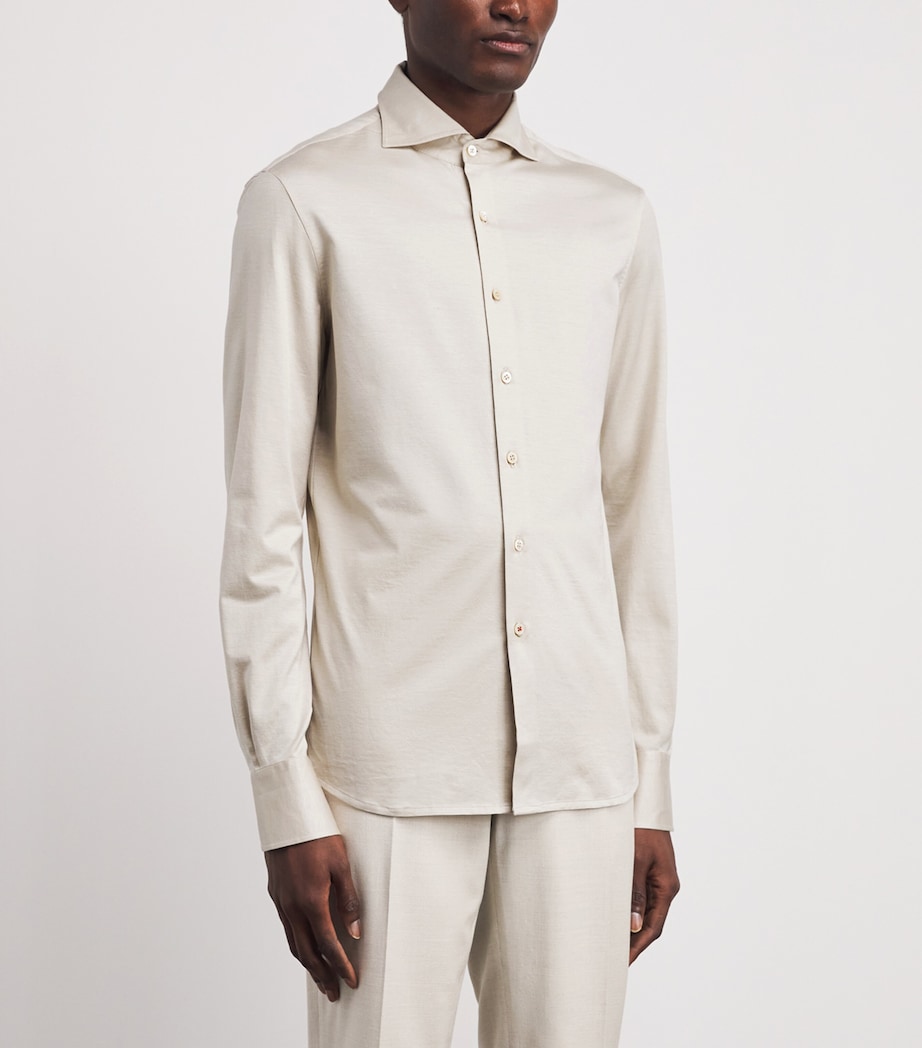 Isaia Mens Cotton Jersey Shirt Image 4