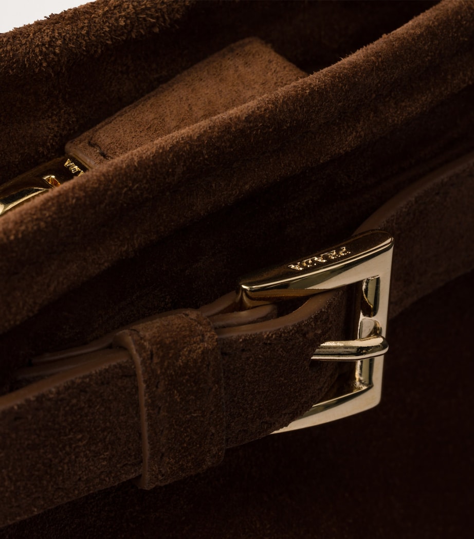 Large Suede Buckled Bonnie Tote Bag F0324 Image 5