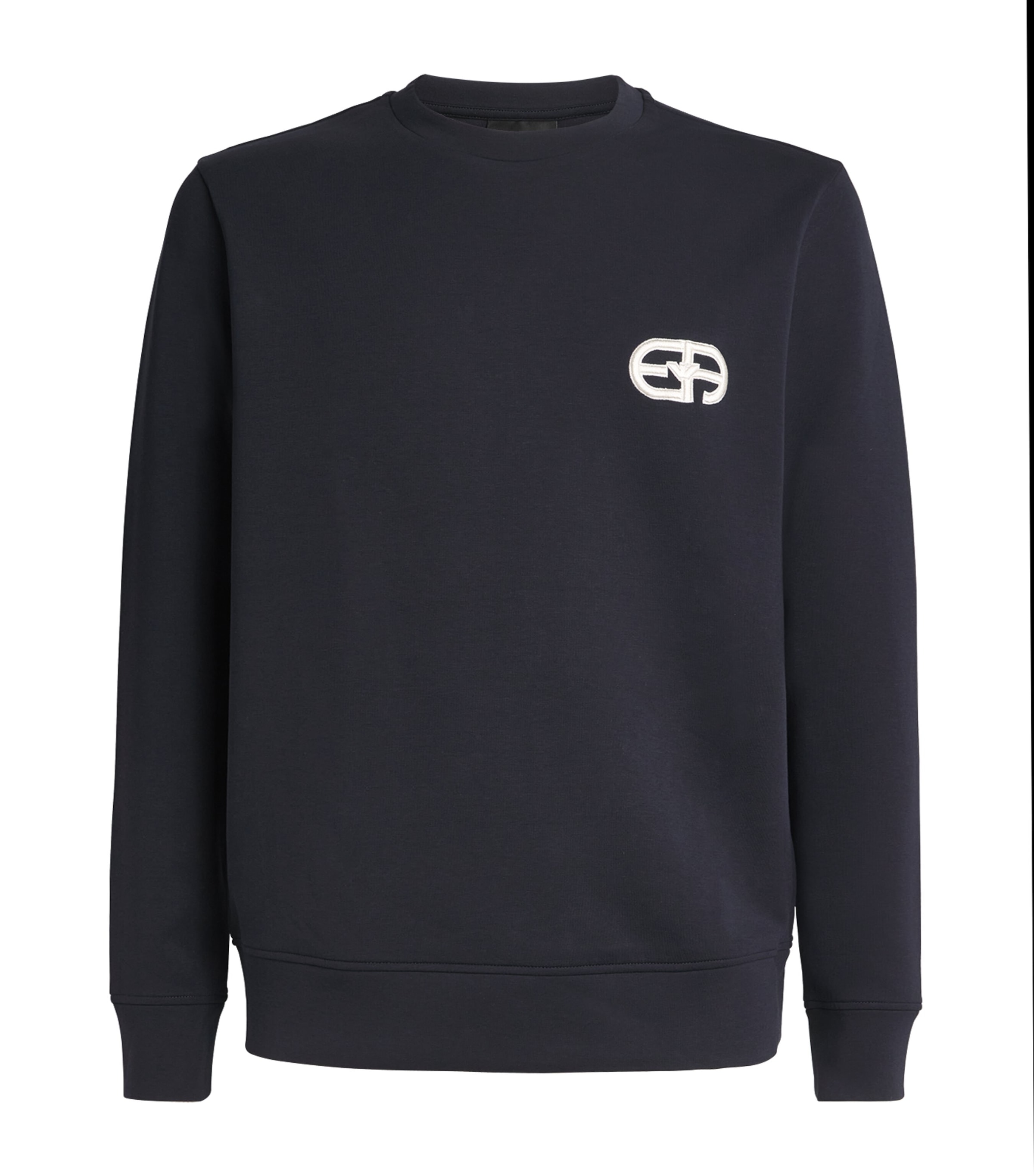 Emporio Armani Double-jersey Sweatshirt In Black