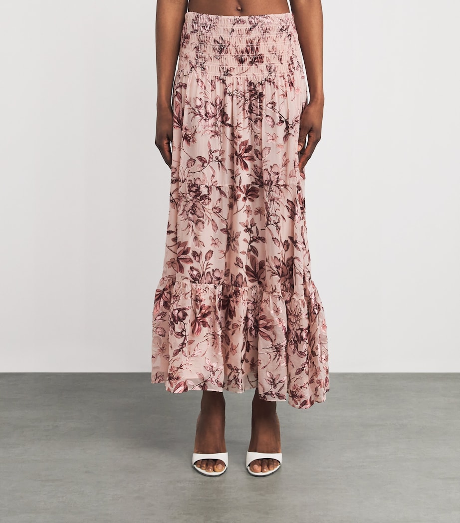 Alice+Olivia Womens Smocked Stevie Maxi Skirt En Rse Image 4