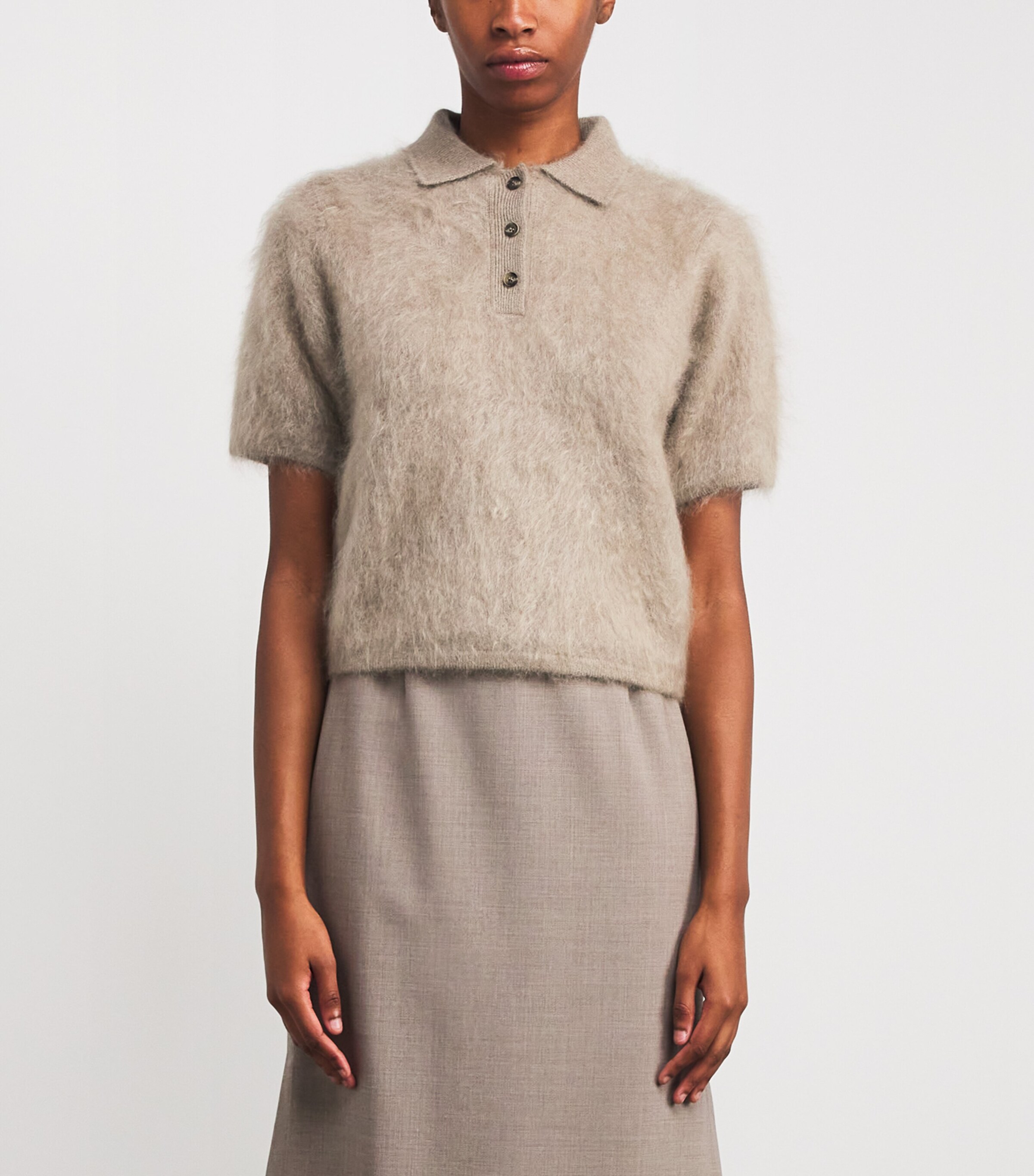Cashmere Maika Polo Sweater NOUGAT Image 3